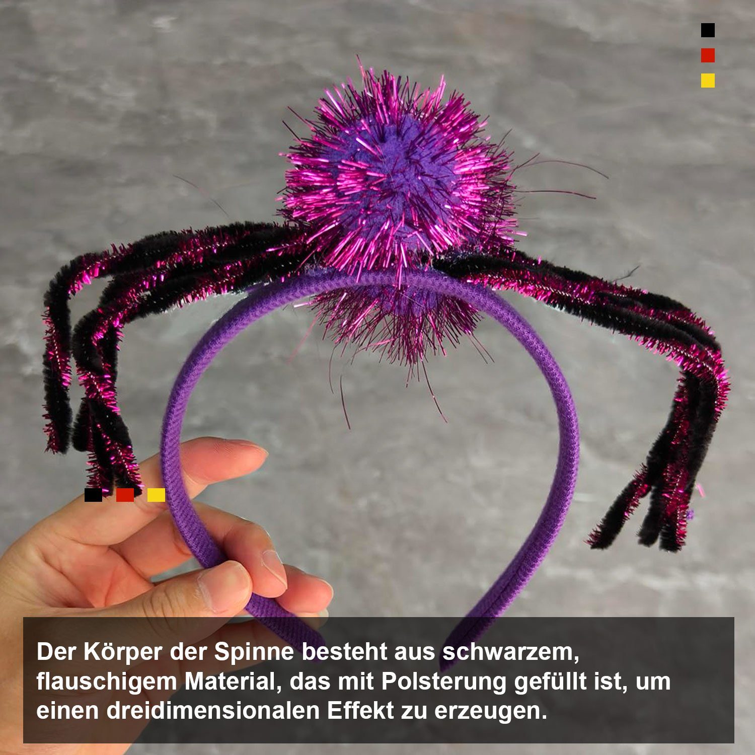 Spinne-Kopfbedeckungen, Haarschmuck Rollenspiel Haargummi (Spinnenbeine) MAGICSHE golden