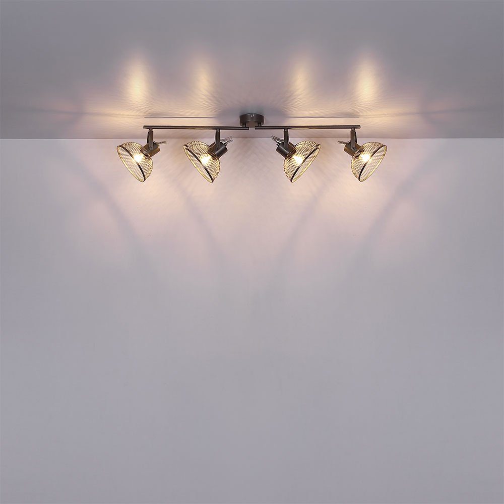 Leuchtmittel Deckenleuchte, Wohn LED Lampe nicht Vintage Zimmer Beleuchtung Ess inklusive, Decken Globo chrom