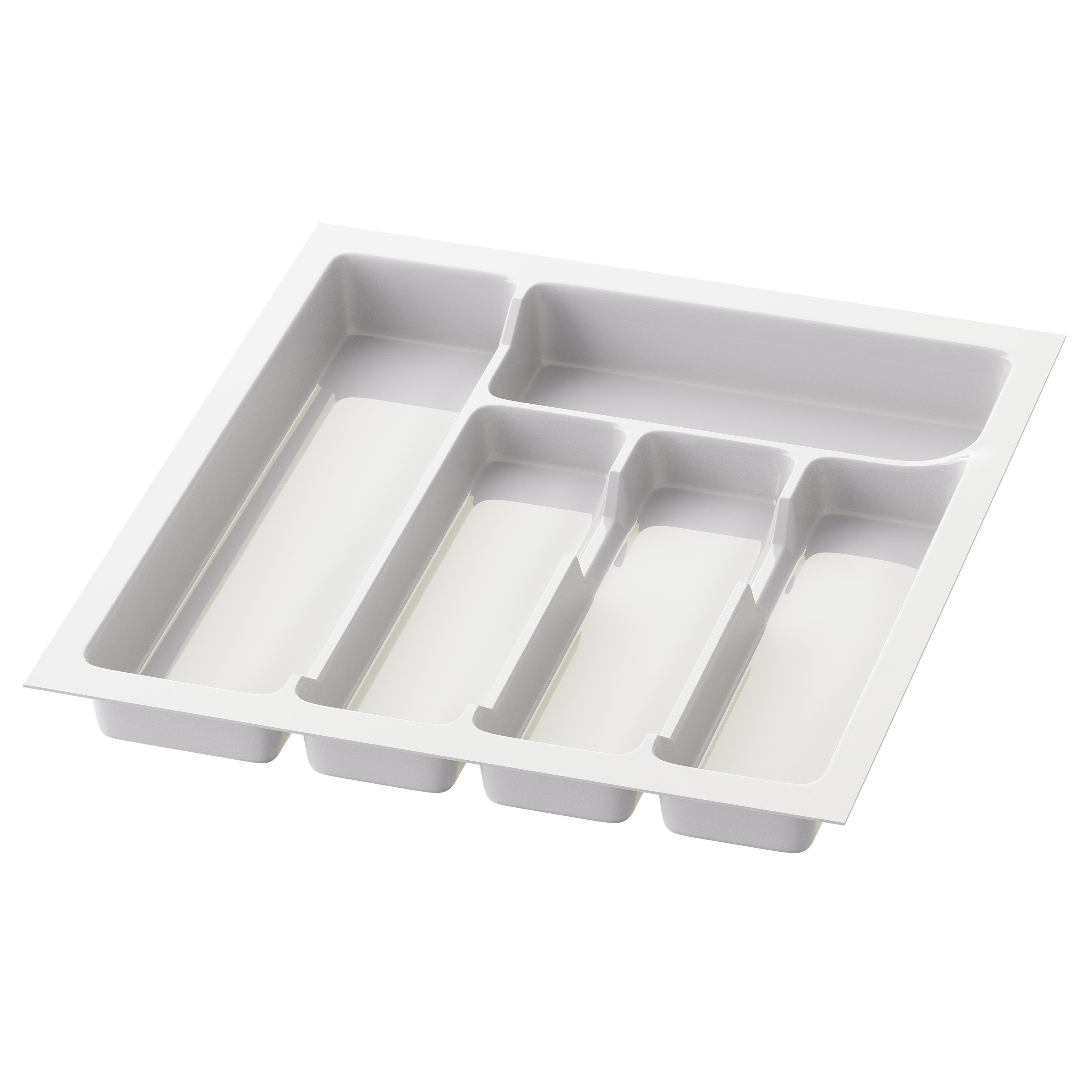 sossai® Besteckeinsatz Besteckkasten für Schubladen 30-90cm in Weiß, 38x43cm, 5 Fächer