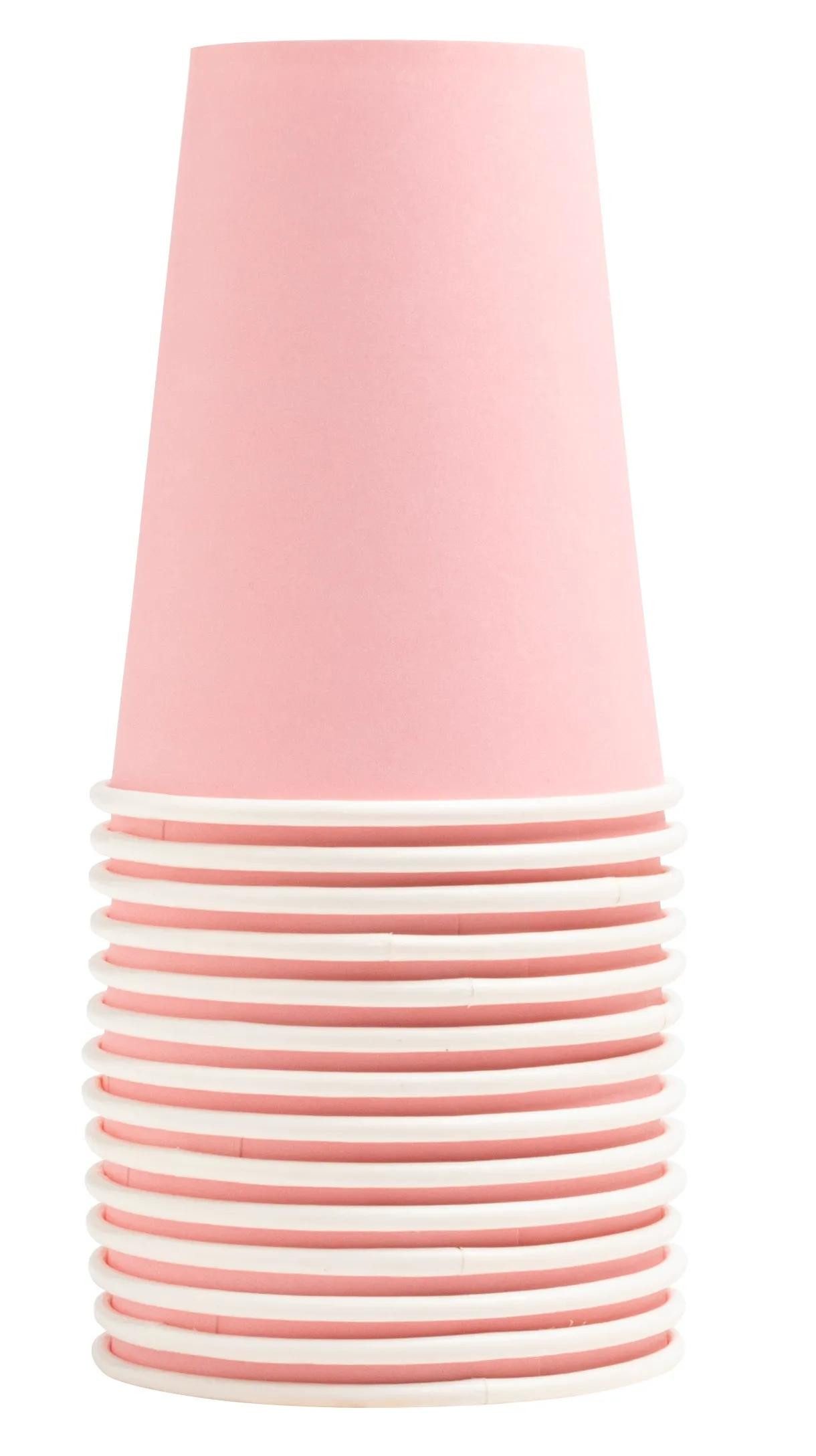 PROnappe Papierdekoration 20x 15 Pappbecher, 20 cl, Ø 7 cm, plastikfrei - Rosa 89114I, Nappes
