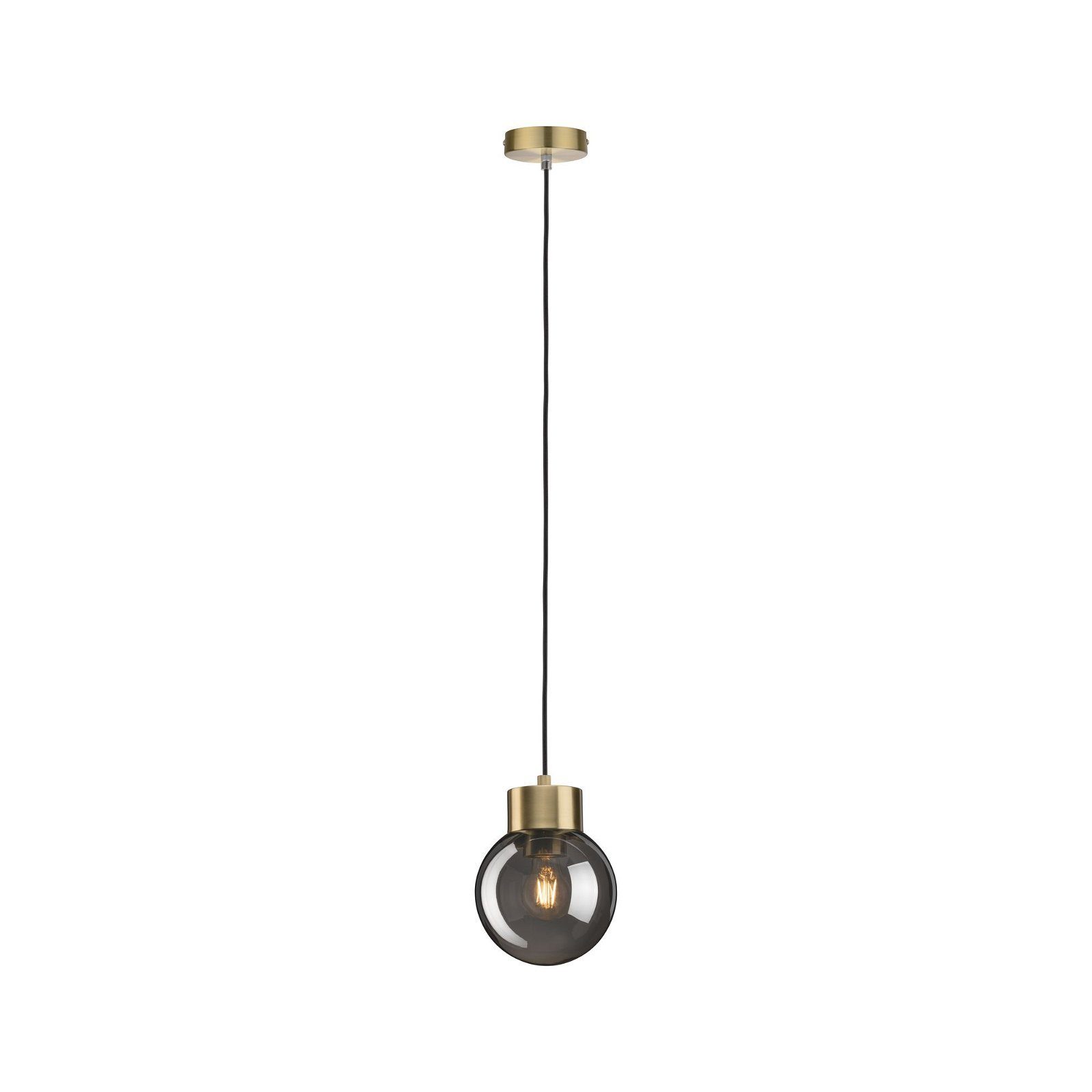 Paulmann Pendelleuchte Neordic Linja max. 1x20W Rauchglas/Messig gebürstet 230V, ohne Leuchtmittel, E27, Spiegel