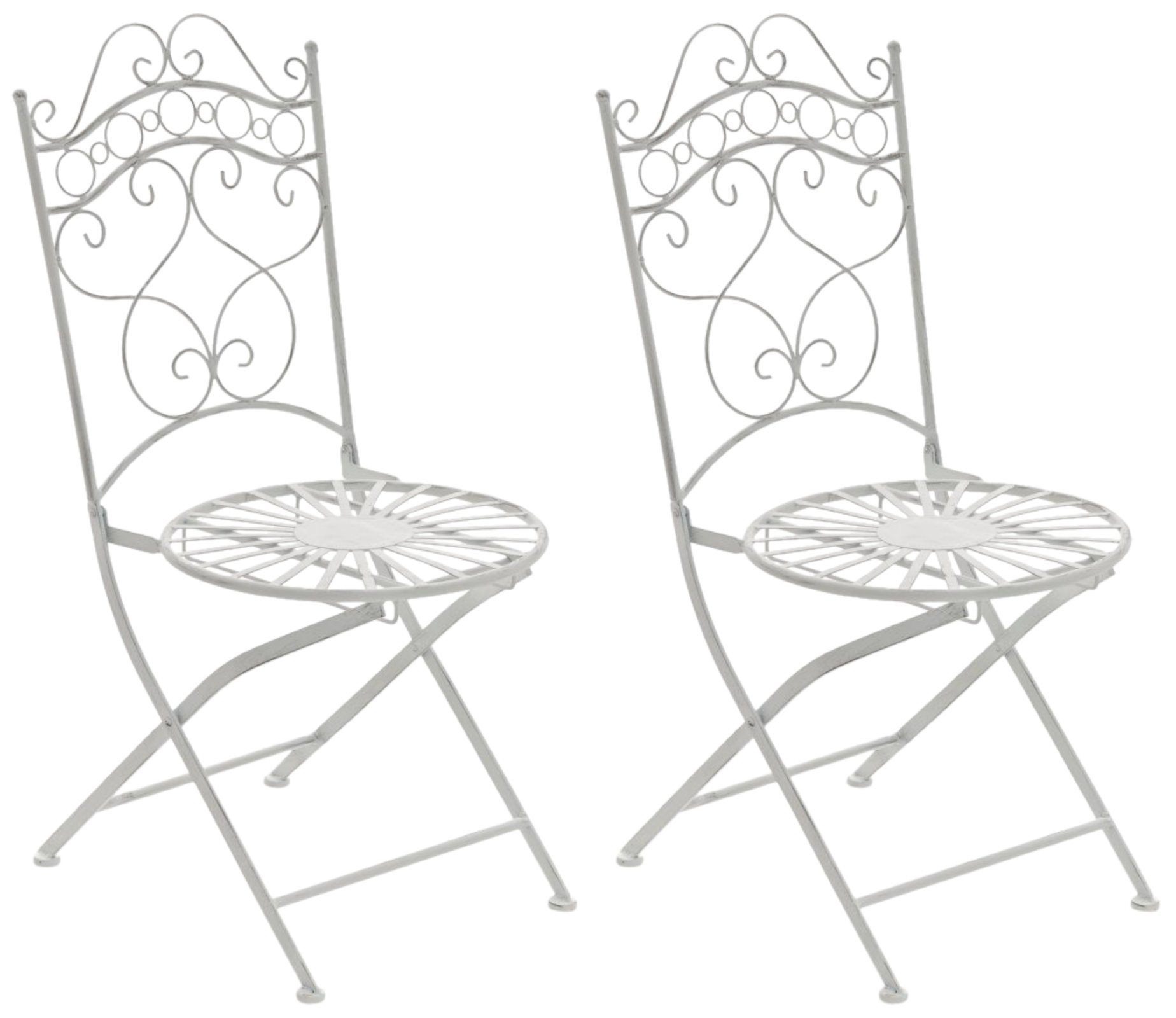 CLP Gartenstuhl Indra (2er Set), handgefertigter Eisenstuhl, Outdoor