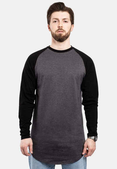 Blackskies T-Shirt Baseball Longshirt T-Shirt Charcoal-Schwarz Small