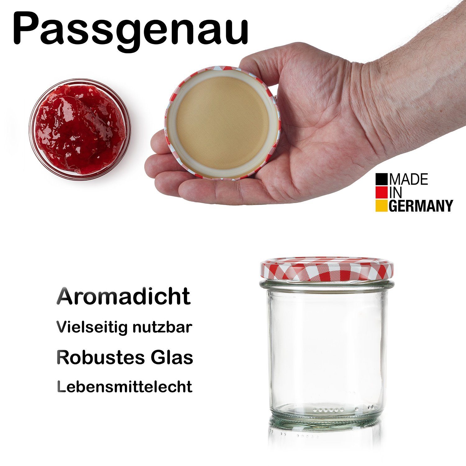 TO 363ml 12x BigDean Einkochgläser Made Germany, Sturzgläser Glas, 82 Einmachglas in (12-tlg)