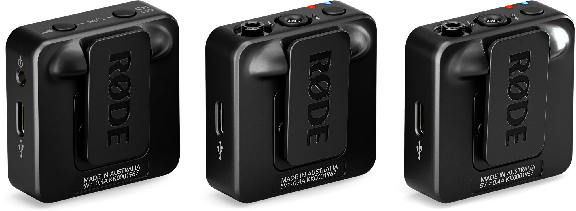 RODE Microphones Mikrofon Wireless GO (Gen 3) Drahtlos-Mikrofonsystem Black (Set, 10-tlg), mit 32 Bit Float Recording