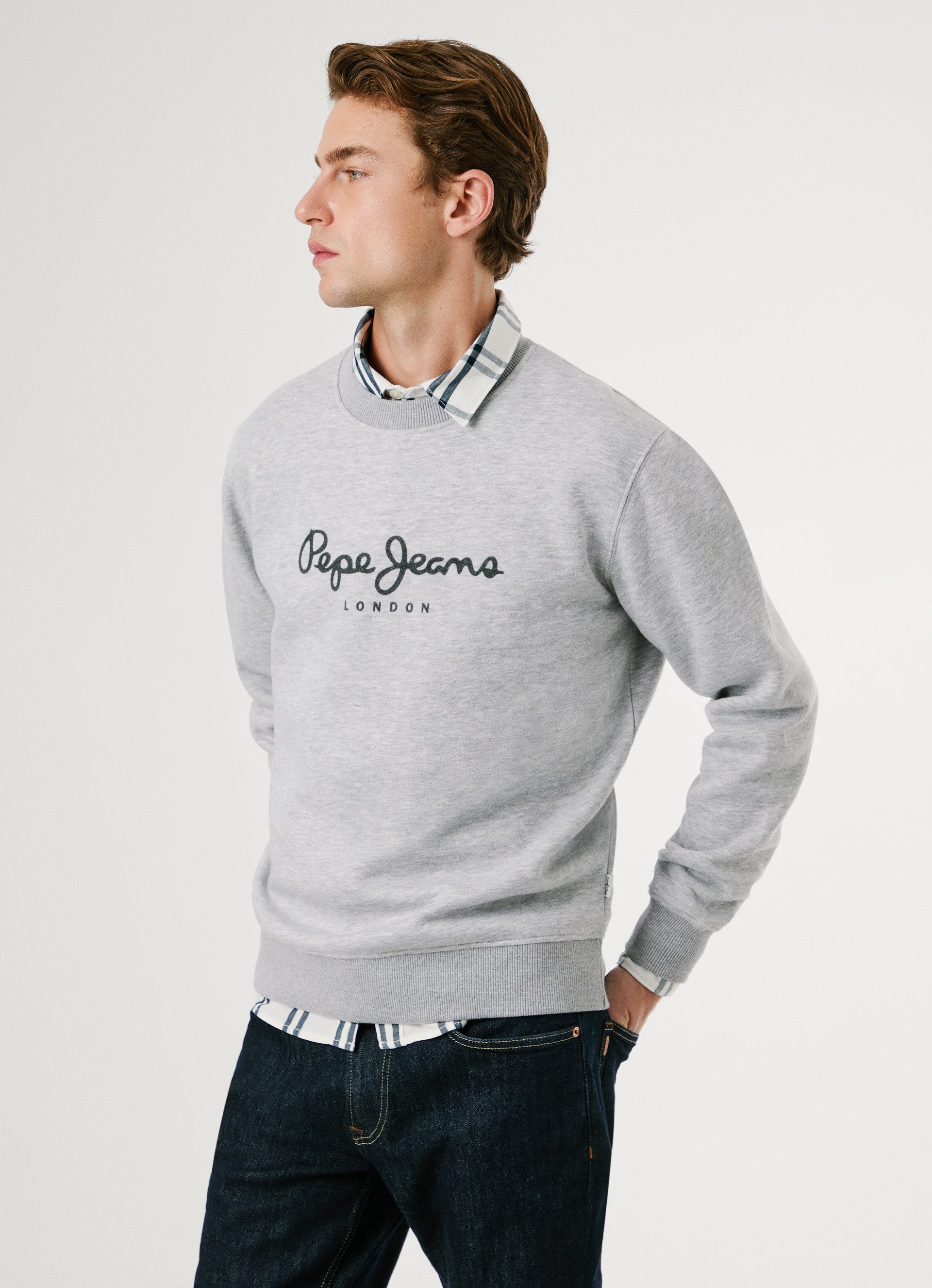 Pepe Jeans Sweatshirt MACBETH MELANGE CREW Rundhalsausschnitt, Logo günstig online kaufen