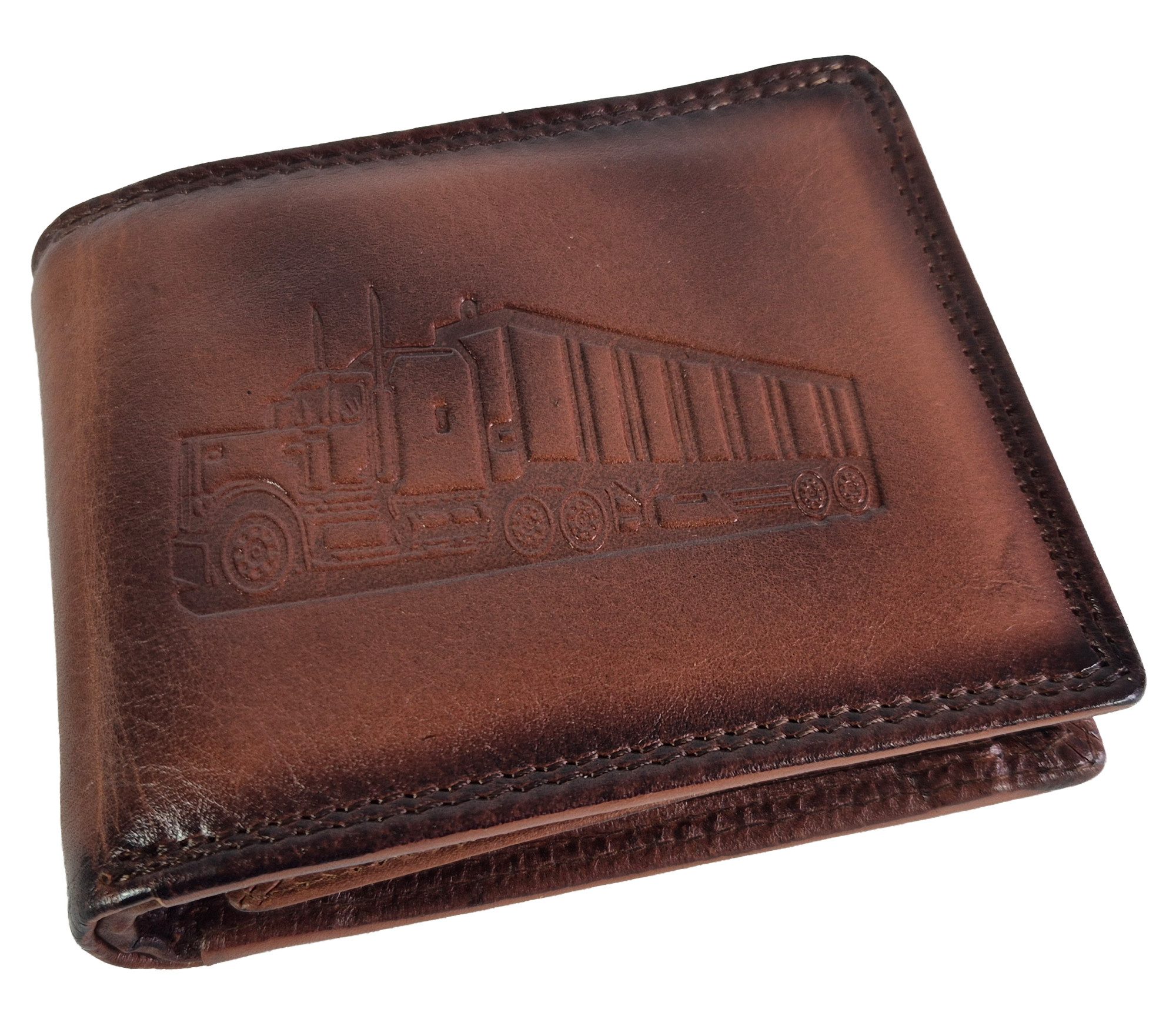 Einkaufszauber Geldbörse Echt Leder Herren Geldbeutel LKW Fernfahrer Truck, günstig online kaufen