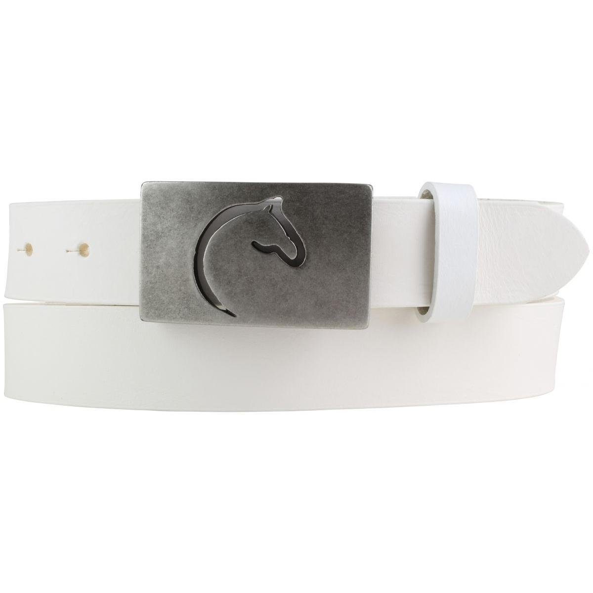 BELTINGER Ledergürtel Gürtel für Reiter mit Pferdekopf-Gürtelschnalle aus Vollrindleder 3 cm (1-St)
