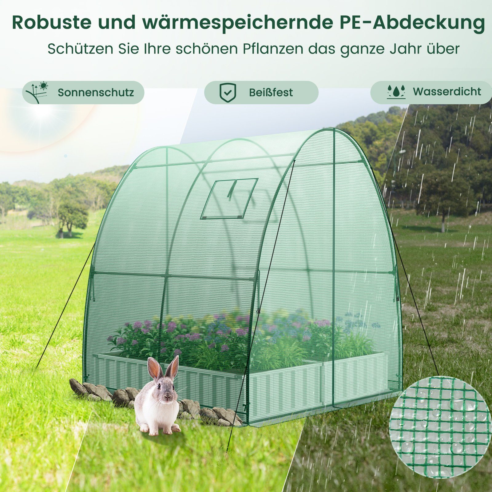 COSTWAY Foliengewächshaus Gewächshaus, BxTxH: 181 x günstig online kaufen