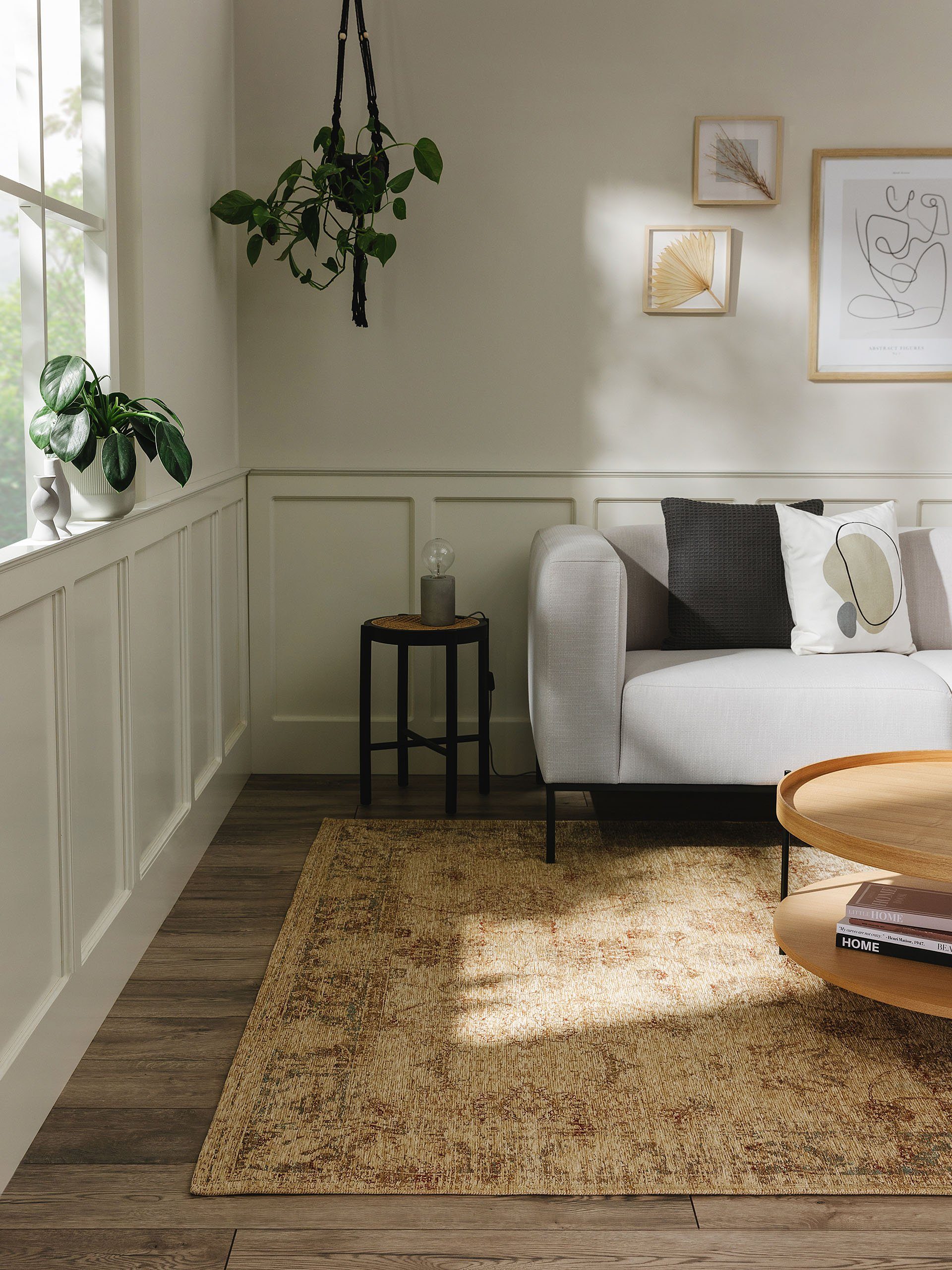 benuta Teppich Frencie, rechteckig, Höhe: 5 mm, Teppich Wohnzimmer, Schlafzimmer, Esszimmer, Flur, Kunstfaser, Cozy