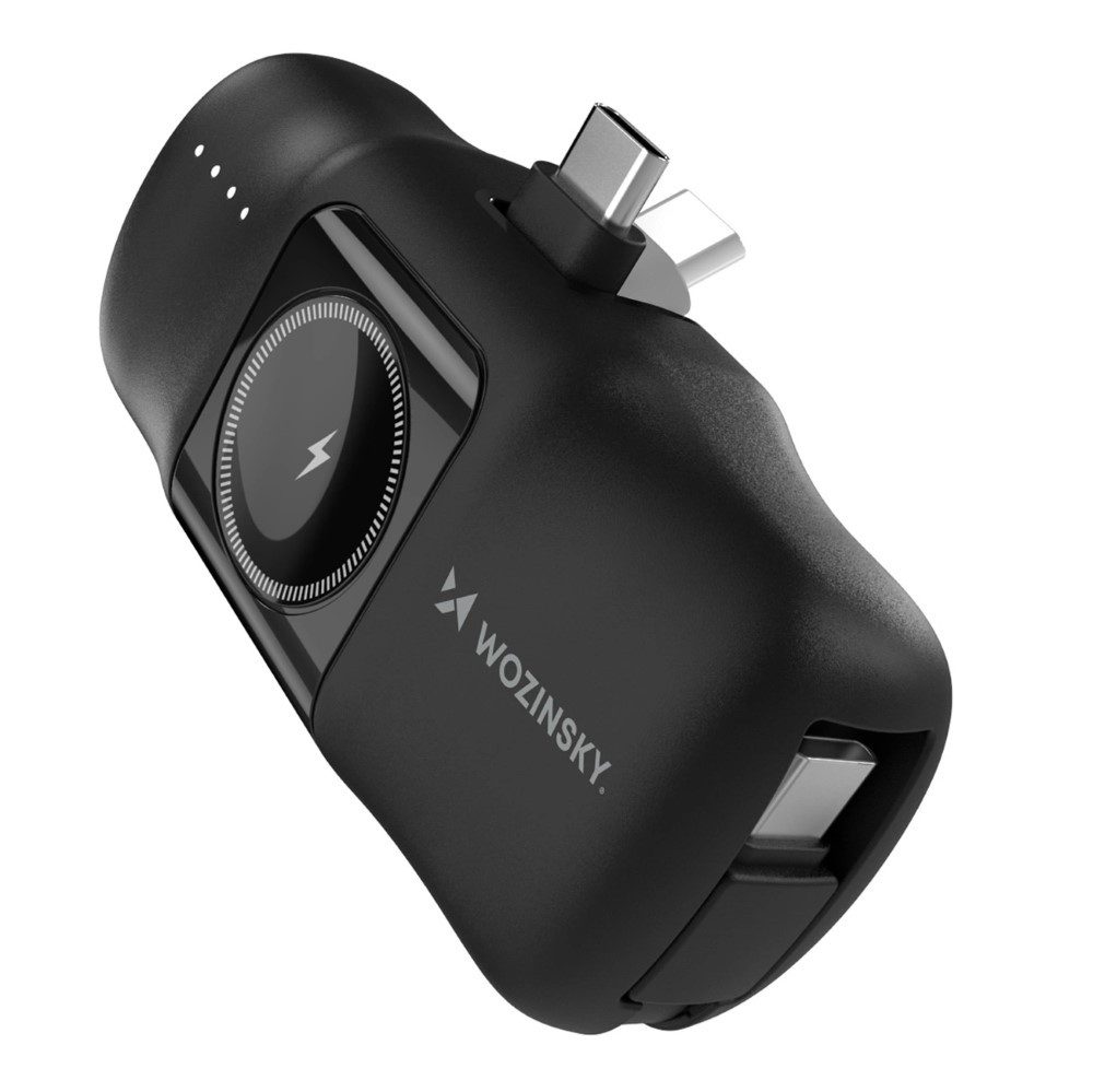 Wozinsky mit integriertem USB-C-Kabel und Apple Watch Ladegerät 5000 mAh 15 W Powerbank