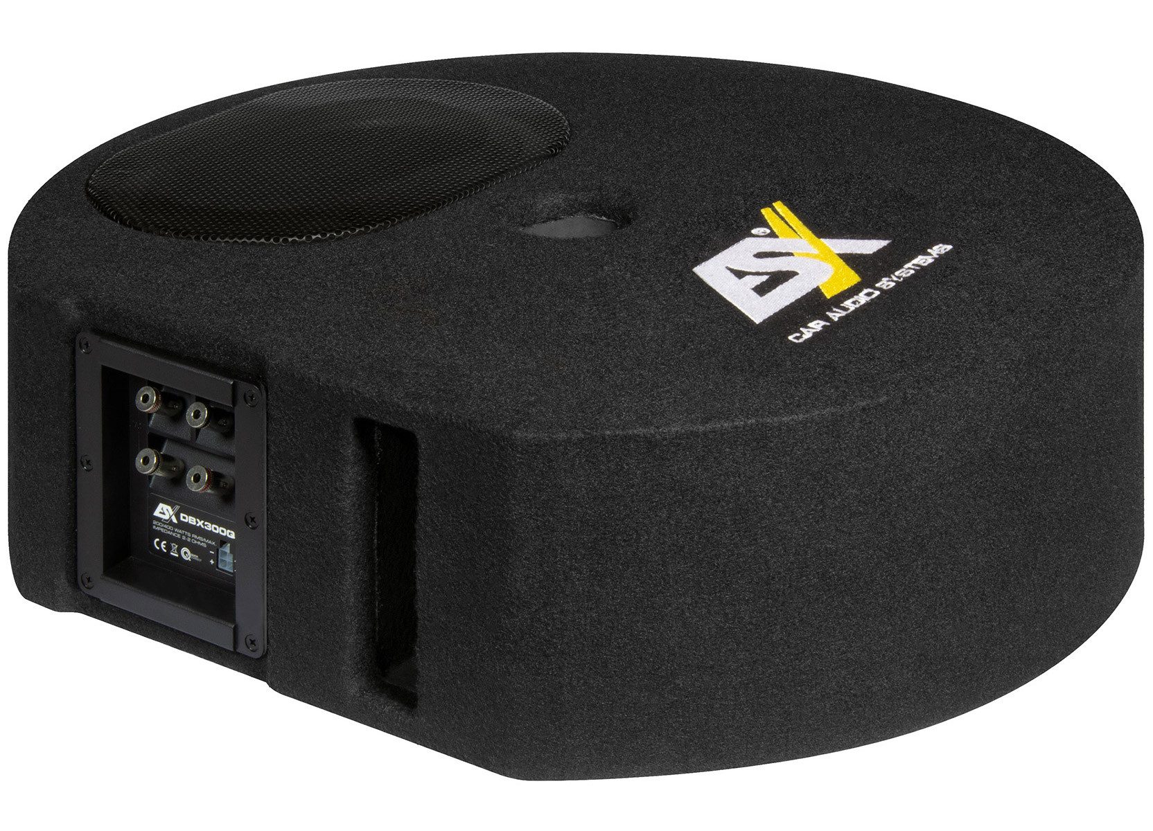 ESX DBX300Q 15 x 23 cm (6 x 9) Bassreflex-System die Reserverad-Mulde Auto-Subwoofer (200 W, max.: W cm)