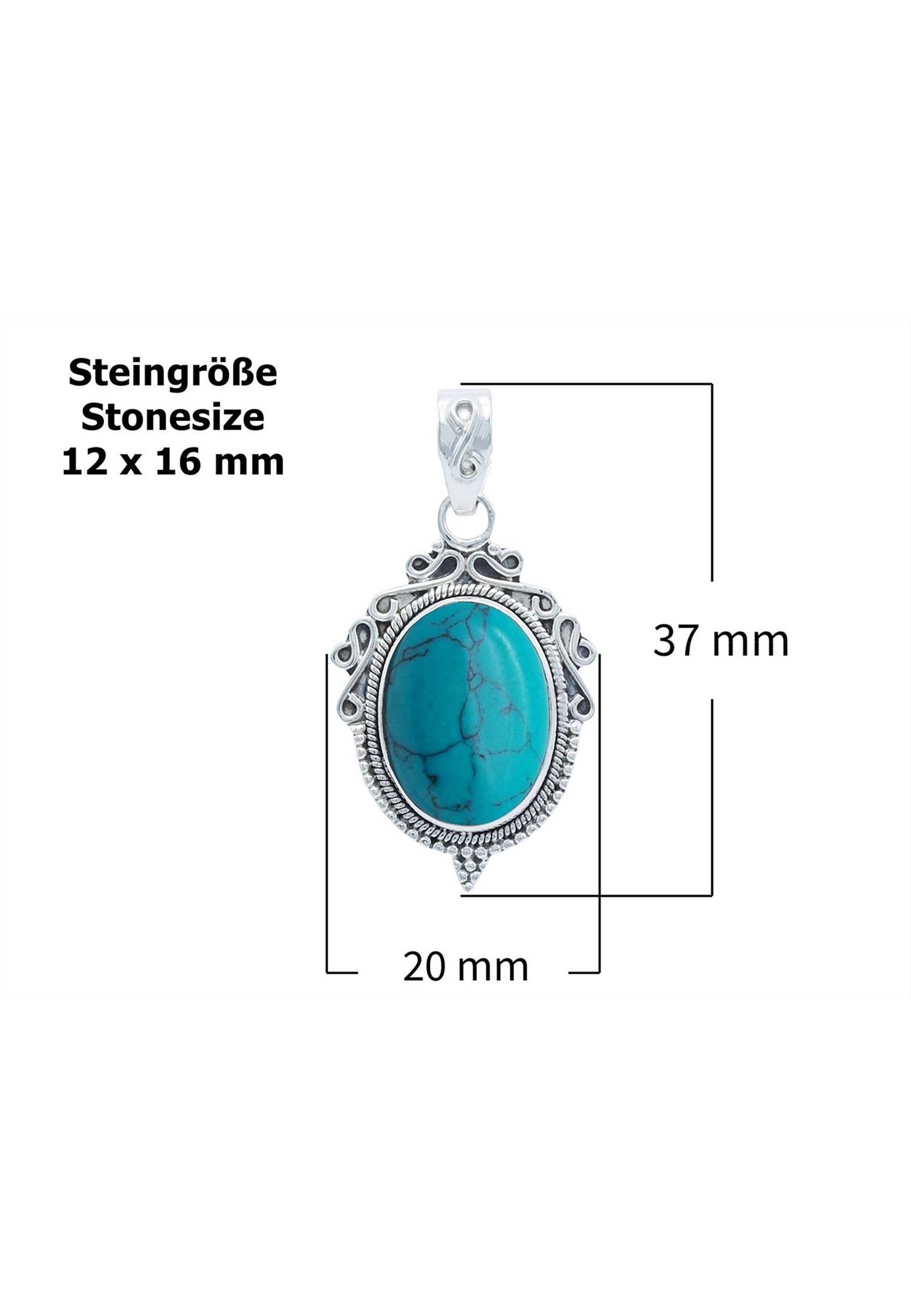 Anhänger Kette SilbermitTürkis 925er mantraroma mit