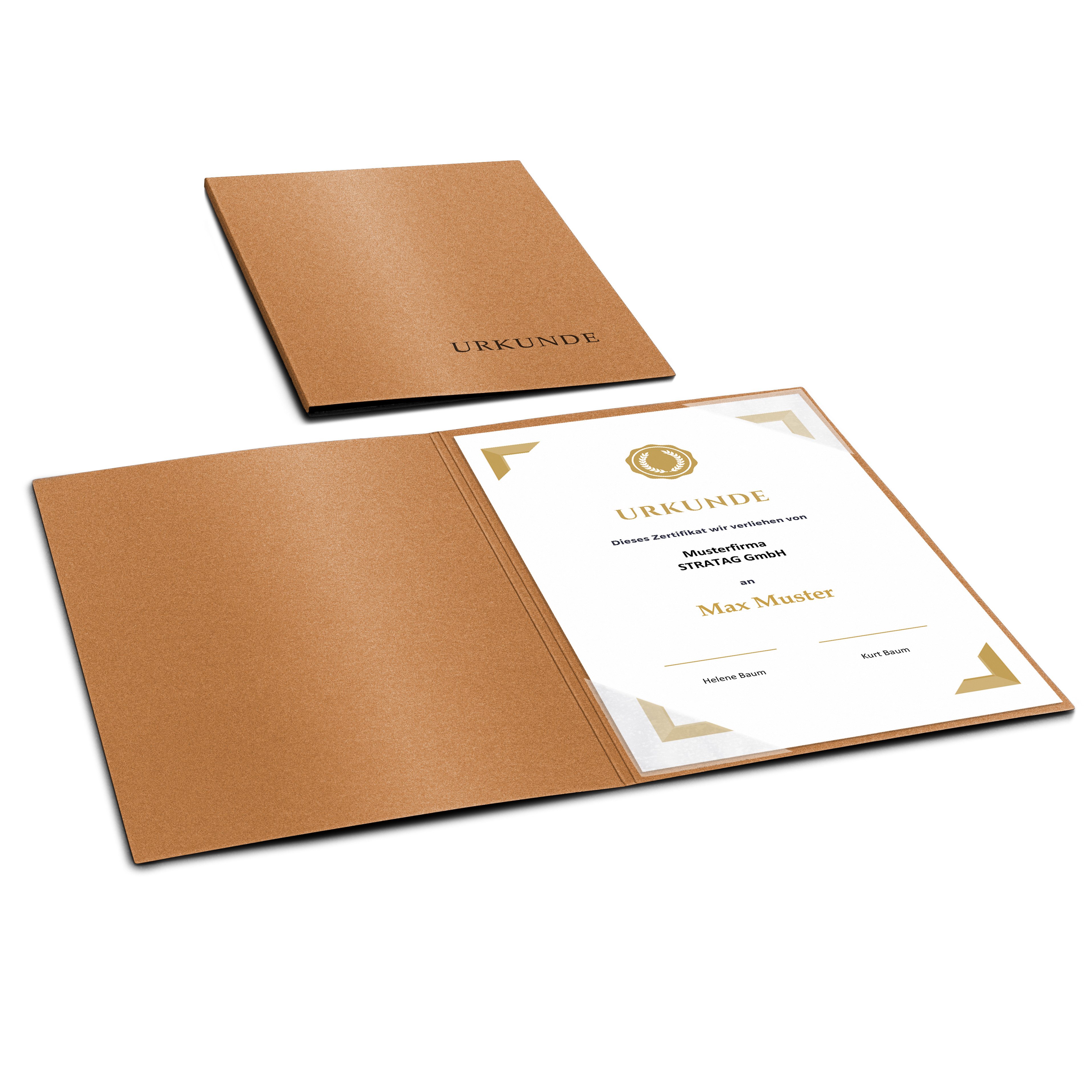 STRATAG Organisationsmappe Urkundenmappen Esclusiva® Basic - 5 Stück 1-tlg Metallic-Effekt (Set, 5-St., Metallic-Karton mit hochwertiger Prägung URKUNDE), direkt vom Hersteller STRATAG - handgefertigt in Deutschland