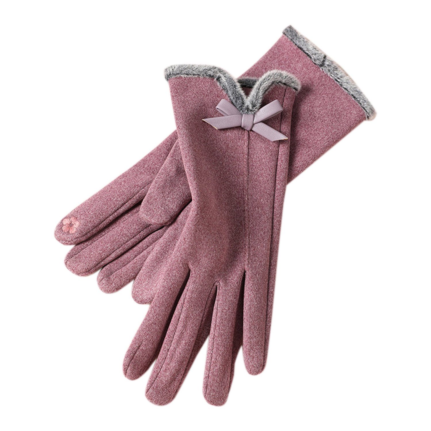 MAGICSHE Fleecehandschuhe Damen Winter Warme Touchscreen Handschuhe Lila