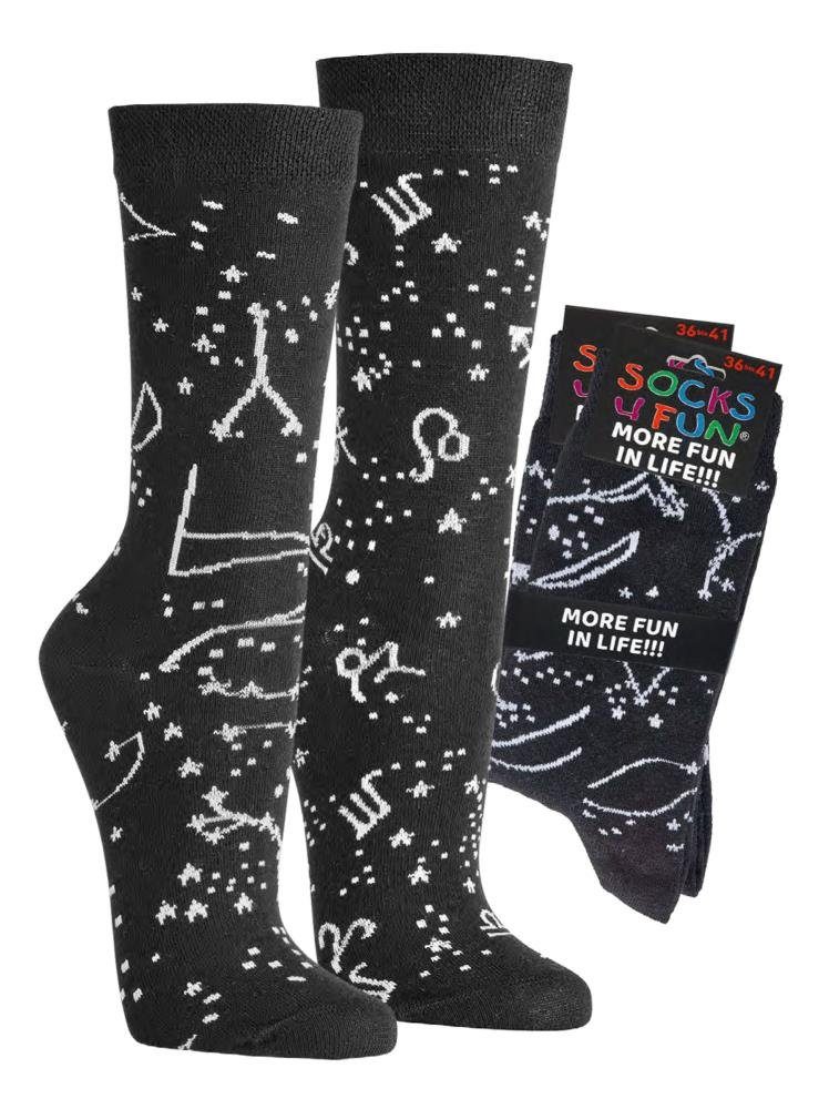 ANTI-LOCH-GARANTIE Motive, Astrologie über Fun Spaß Socken, mit Socken, Freizeitsocken FussFreunde 70 2 Paar