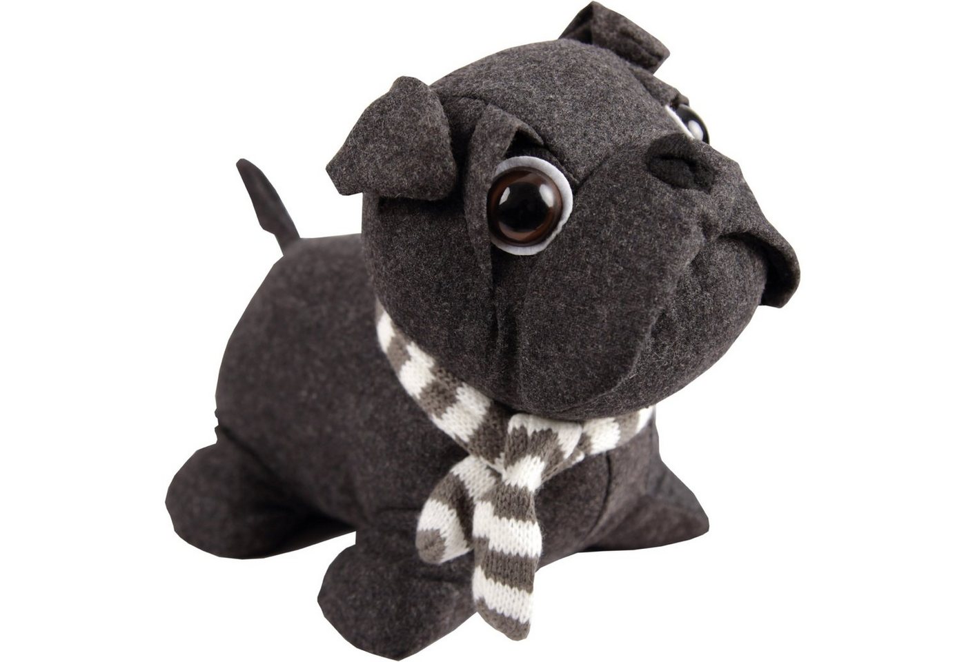 Bestlivings Türstopper Tier-Design aus Stoff, Anthrazit (Mops), 25x20 cm, Füllung 60% Polyester/40% Sand (1kg)