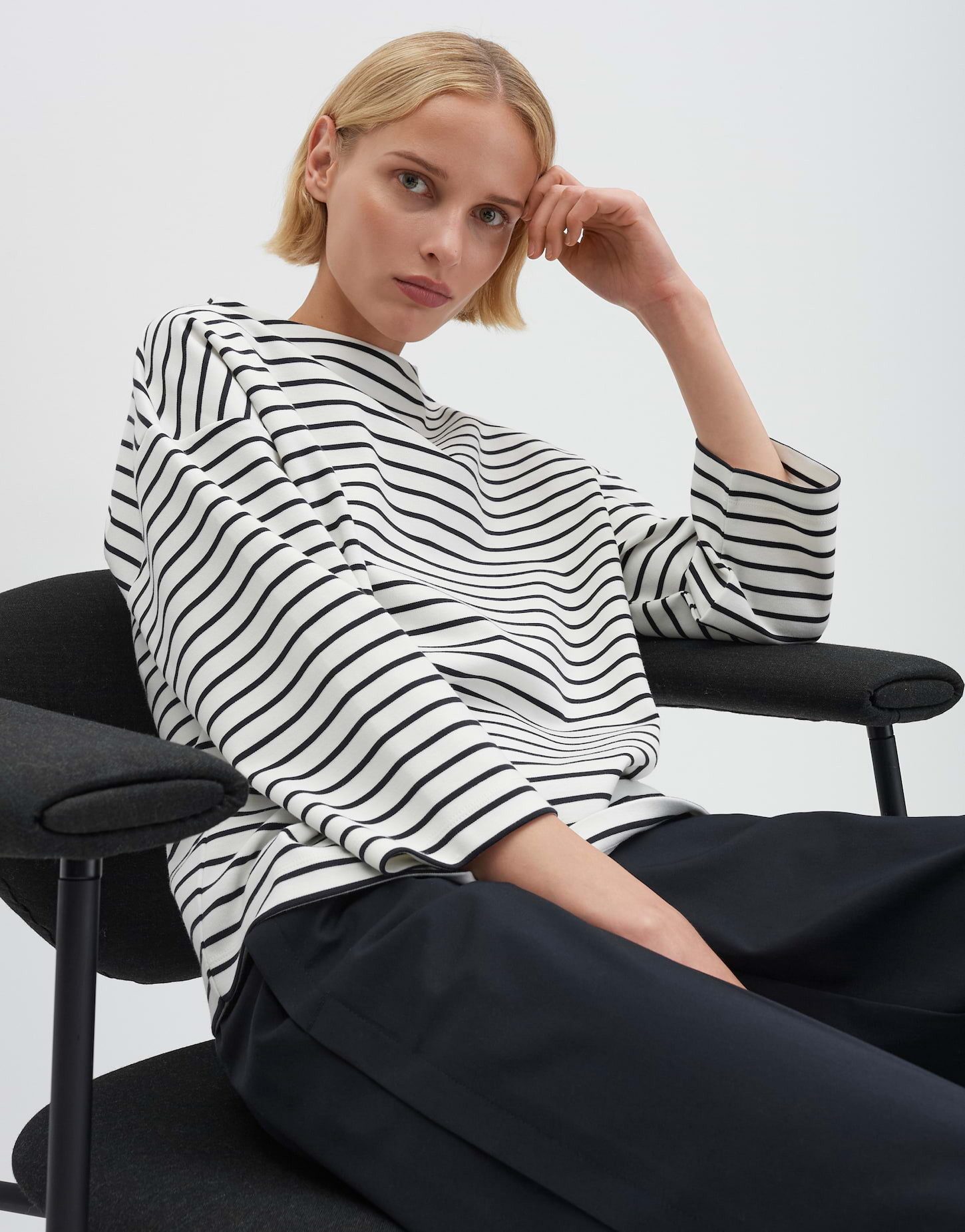 someday 3/4-Arm-Shirt KALEO Loose aus BCI Cotton Mix weite Passform, leicht ausgestellt geschnitten