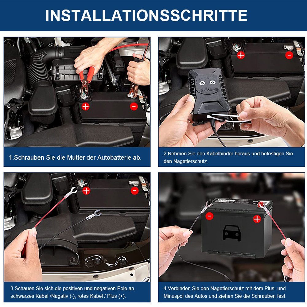 XERSEK Ultraschall-Tierabwehr Auto Marderschutz Marderschreck Marderabwehr USB