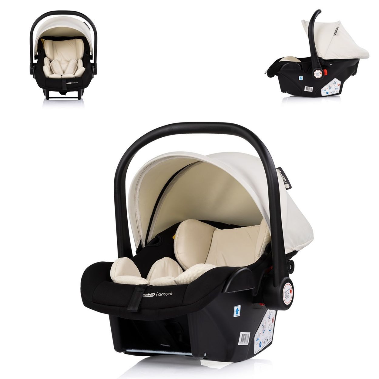 Chipolino Babyschale Amore Gruppe 0+, ab: 0, bis: 1.25, i-Size, 0–13 kg, Kissen, verstellbarer Griff, Sicherheitsgurt