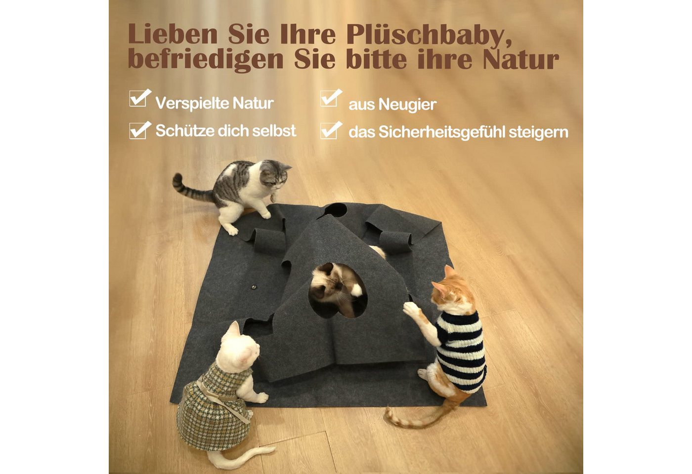 Thumbnail - RWEUOQ Tier-Intelligenzspielzeug Katzenspielzeug Katzenteppich Kratzmatte intelligentes Spielen, Katzenteppich mit inter...