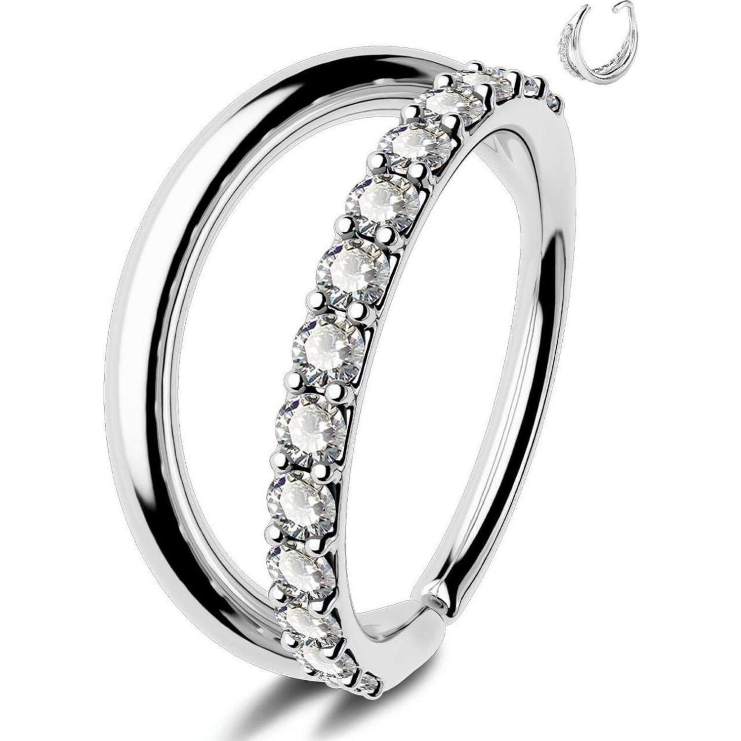 Nasenpiercing 20G Nasenpiercing Ring Klar CZ 8 mm Knorpel Ohrpiercing Edelstahl