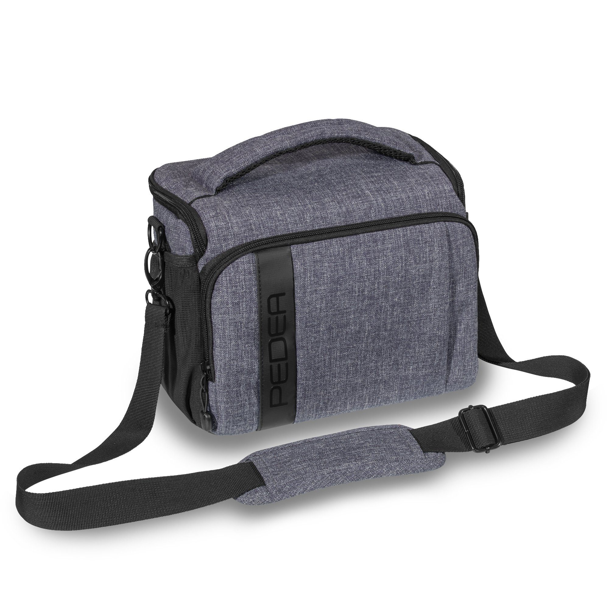 PEDEA Kameratasche FASHION XL Fototasche gepolstert, mit Gurt und Zubehörfächer, Größe XL / Regenschutz, Schultergurt, Zubehörfächer