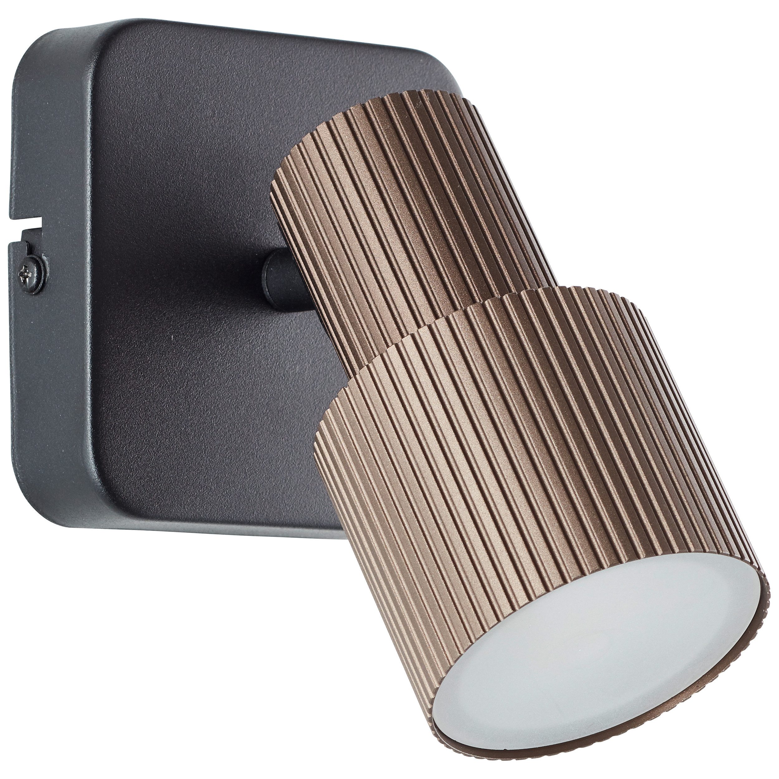 Brilliant Wandstrahler Cadiz, LED wechselbar, Warmweiß, 16,2 x 10 x 10 cm, inkl. GU10, 350 lm, 3000 K, schwenkbar, Aluminium