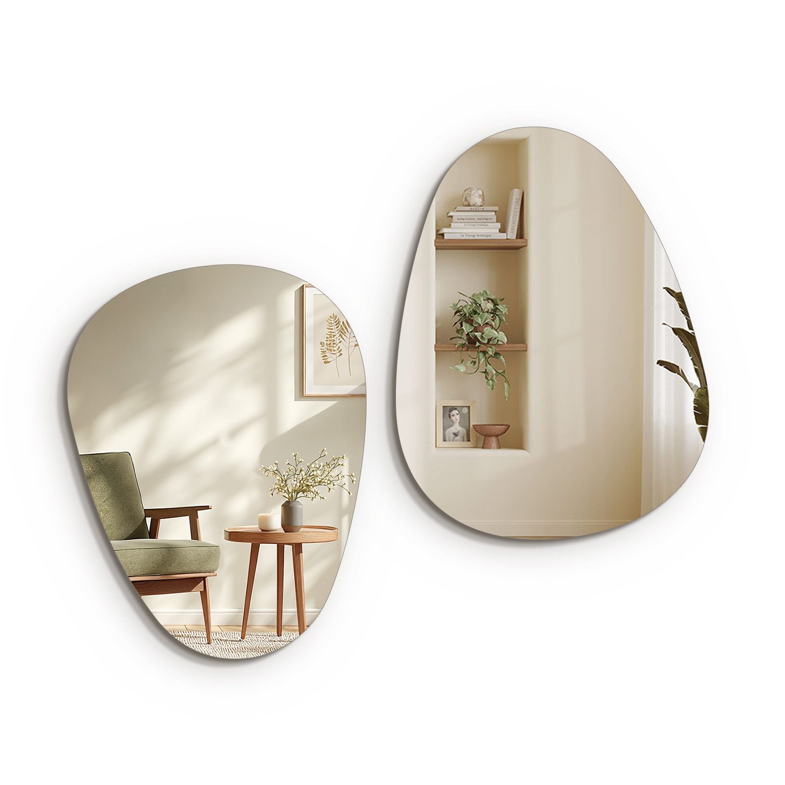 EMKE Spiegel Wandspiegel asymmetrisch Ultradünn Tropfenform, Tropfenform De günstig online kaufen