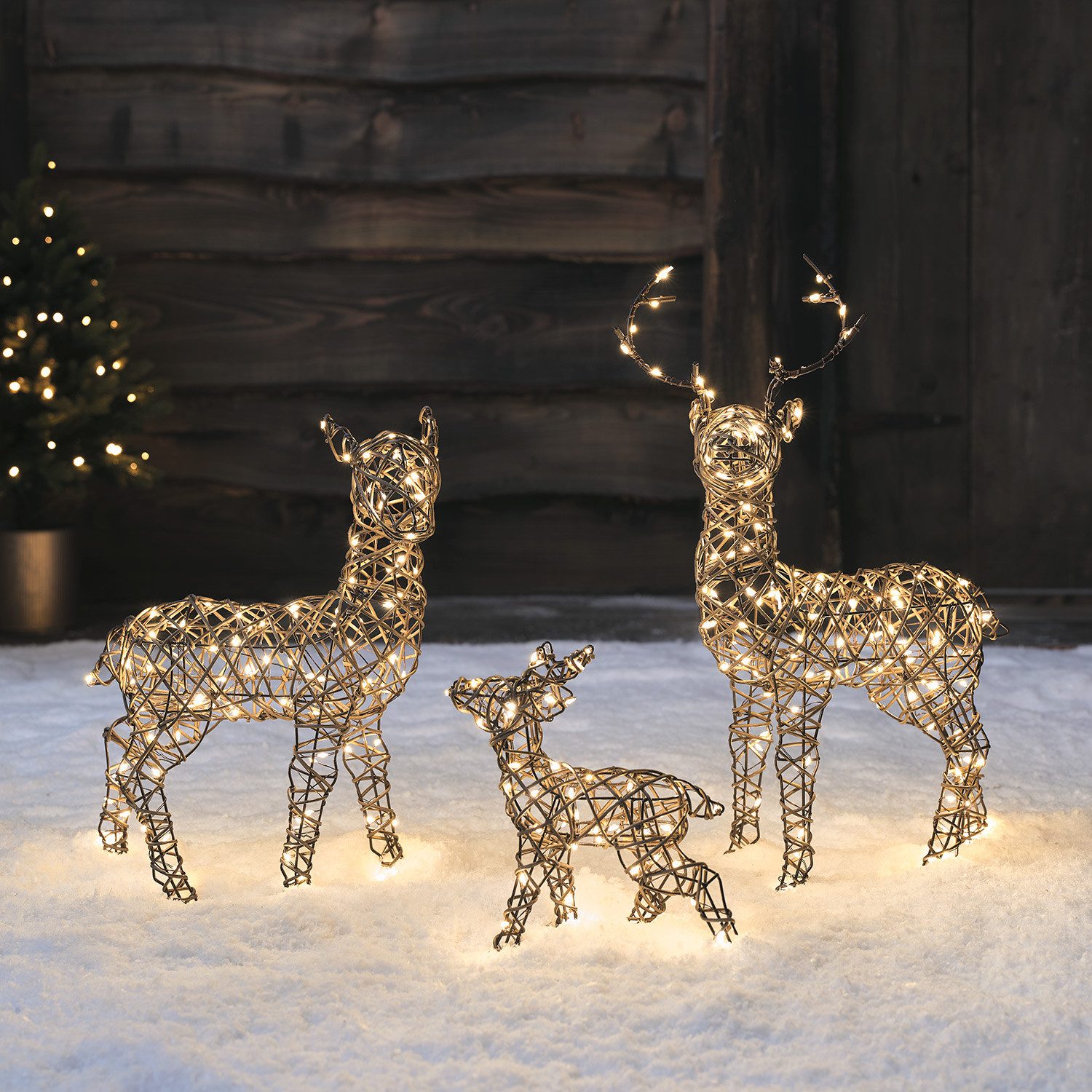 Lights4fun LED-Dekofigur Mini LED-Rentier Hirsch Studley, Weihnachtsbeleuch günstig online kaufen