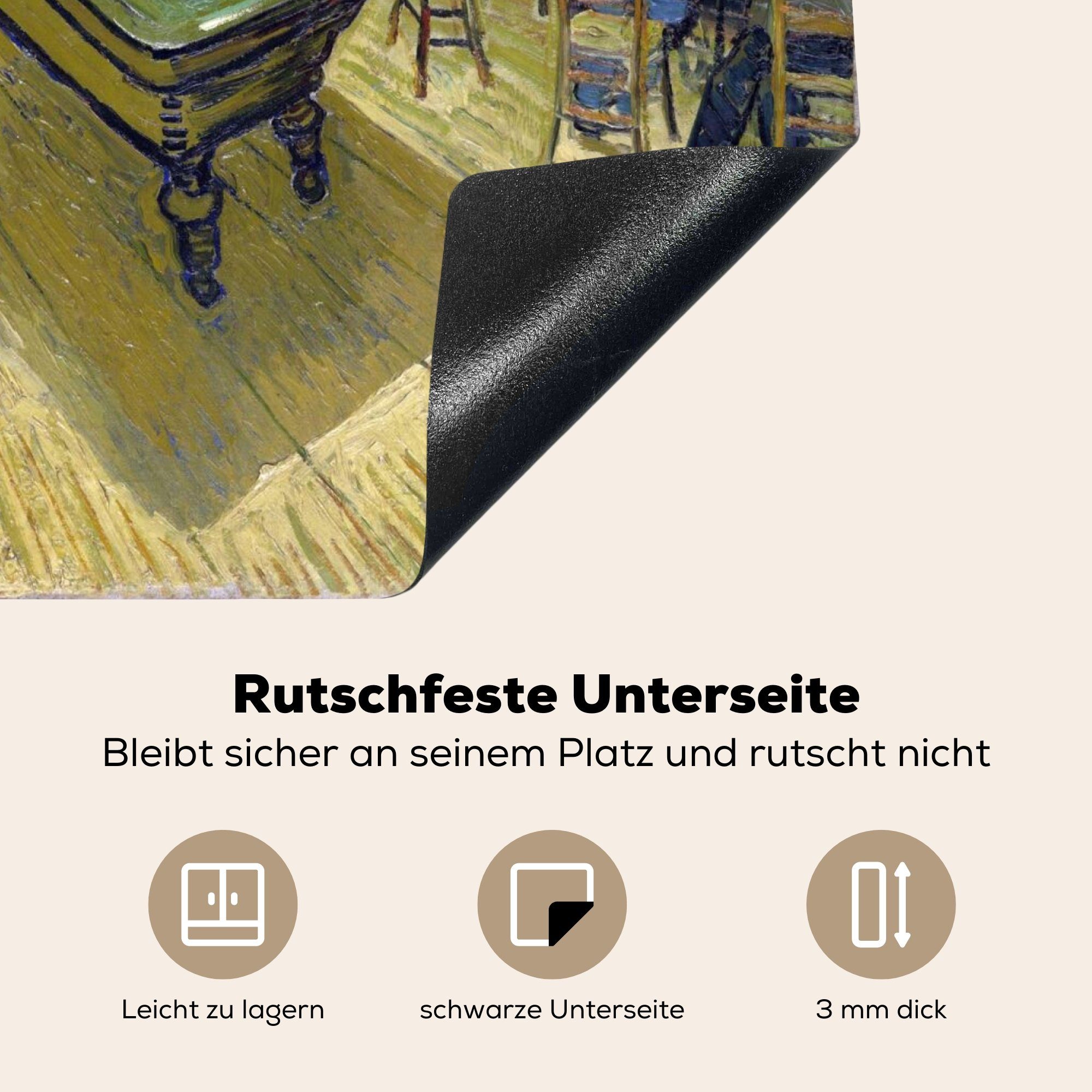 Vinyl, 59x52 Vincent - van Ceranfeldabdeckung Nachtcafé (1 Induktionsmatte Gogh, Das MuchoWow küche, die Herdblende-/Abdeckplatte cm, für tlg),