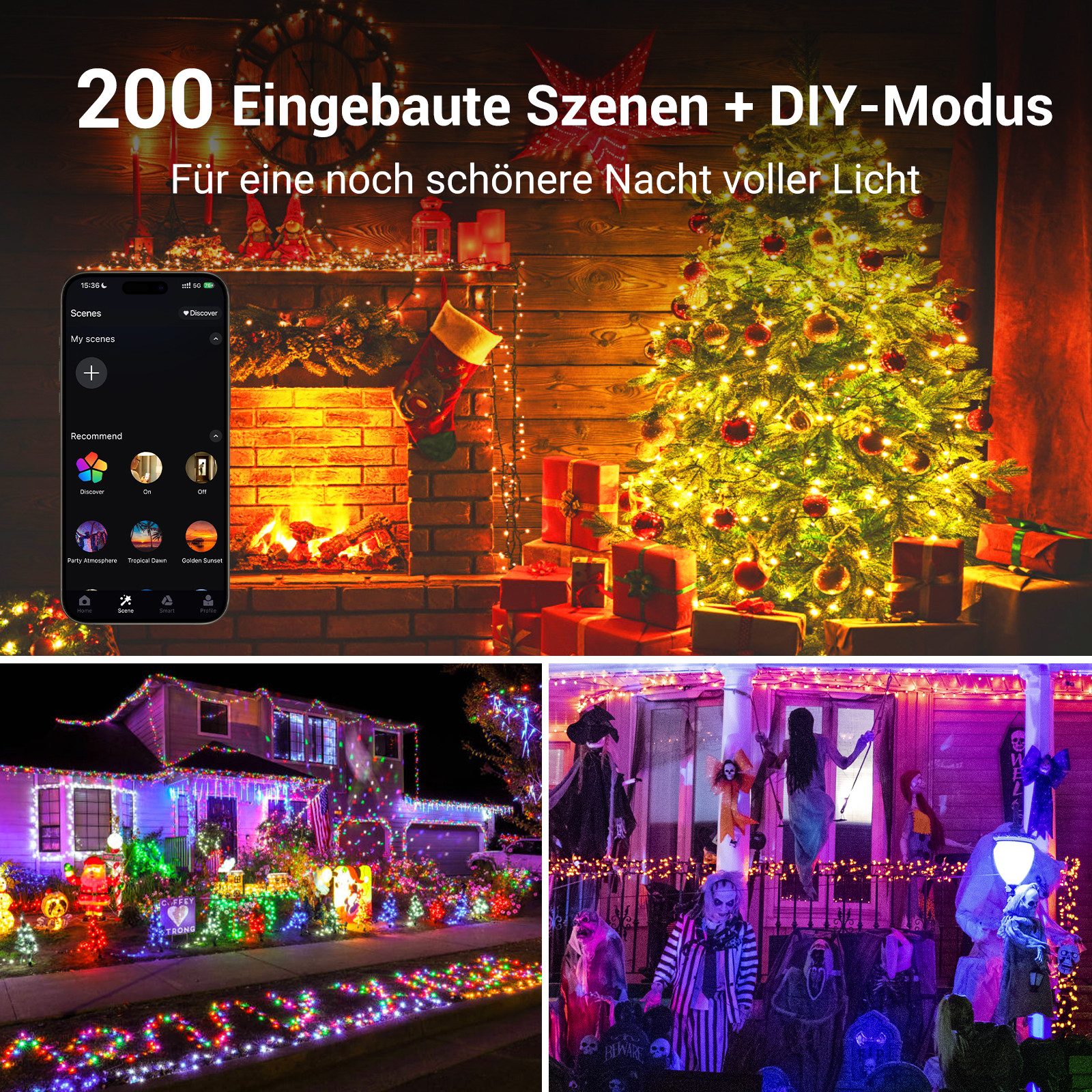 Elegear LED-Lichterkette 10-100M Lichterkette Weihnachtsdeko Innen/Außen mi günstig online kaufen
