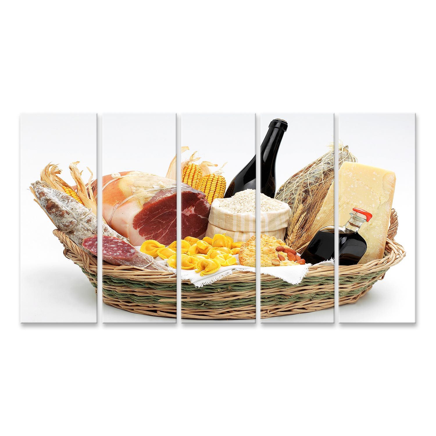 Leinwandbild Korb Italienisches Essen küchenbilder für Pizzeria Restauran Bilder