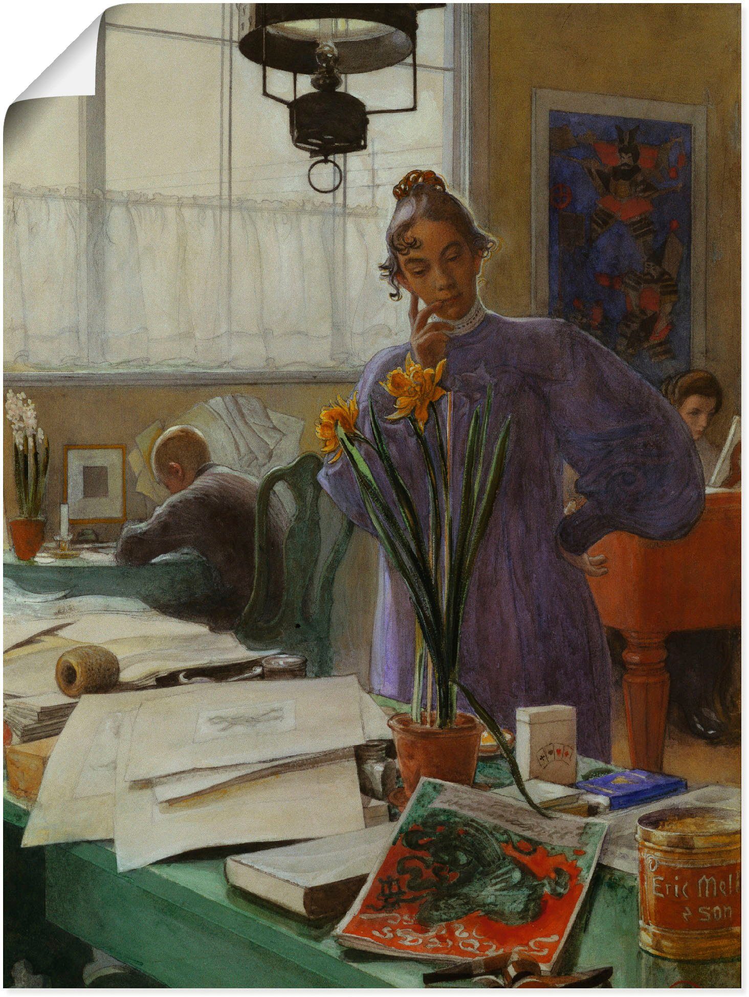 Artland Wandbild Meine Ehefrau (Karin im Atelier). 1912, Frau (1 St), als  Leinwandbild, Wandaufkleber oder Poster in versch. Größen