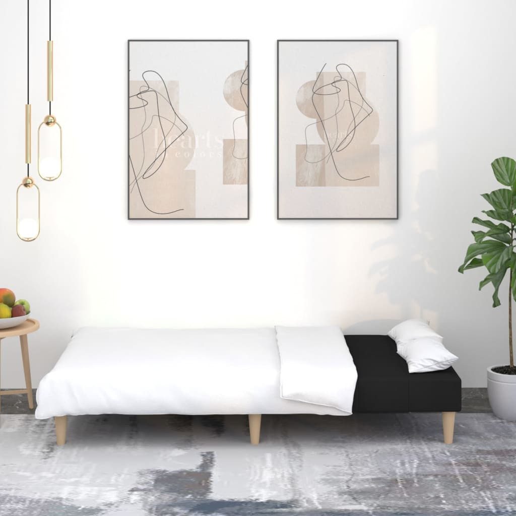 vidaXL Sofa Schlafsofa 2-Sitzer Schwarz Stoff günstig online kaufen