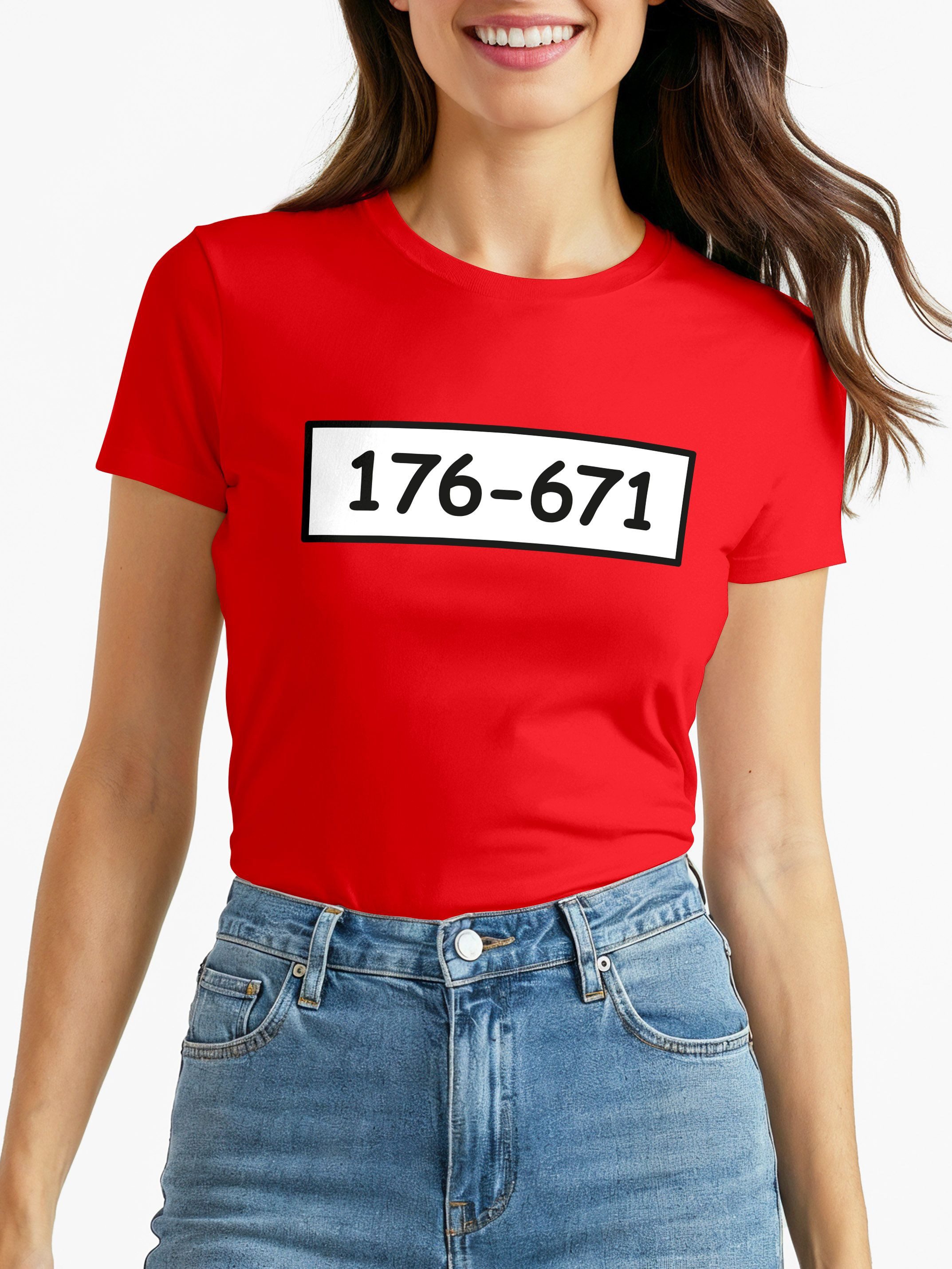 Print-Shirt Damen T-Shirt - Bankräuber Einbrecher Tresorknacker - Fasching