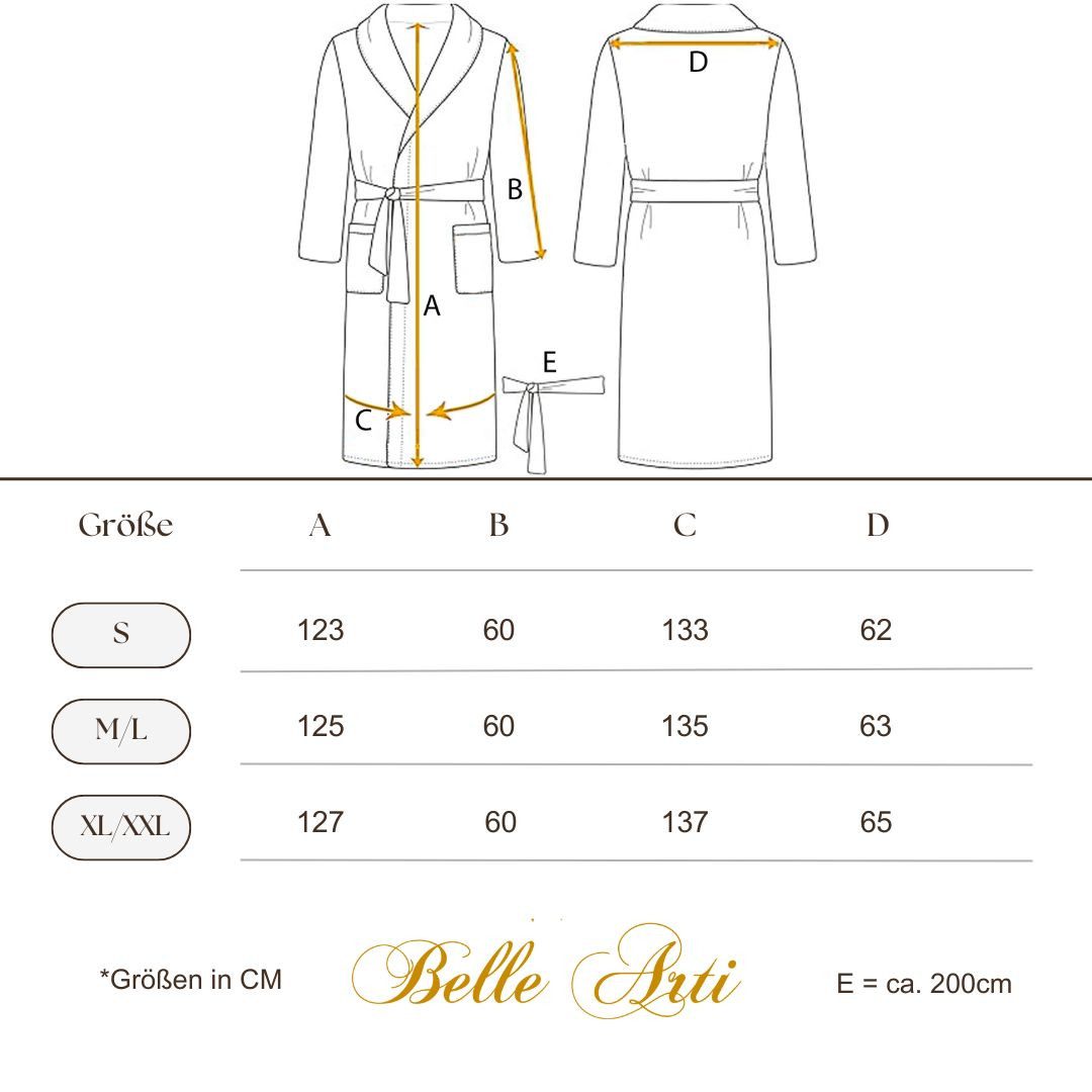 Belle Arti Bademantel Bademantel Damen Herren Mäander schwarz weiss gold - 100% Baumwolle