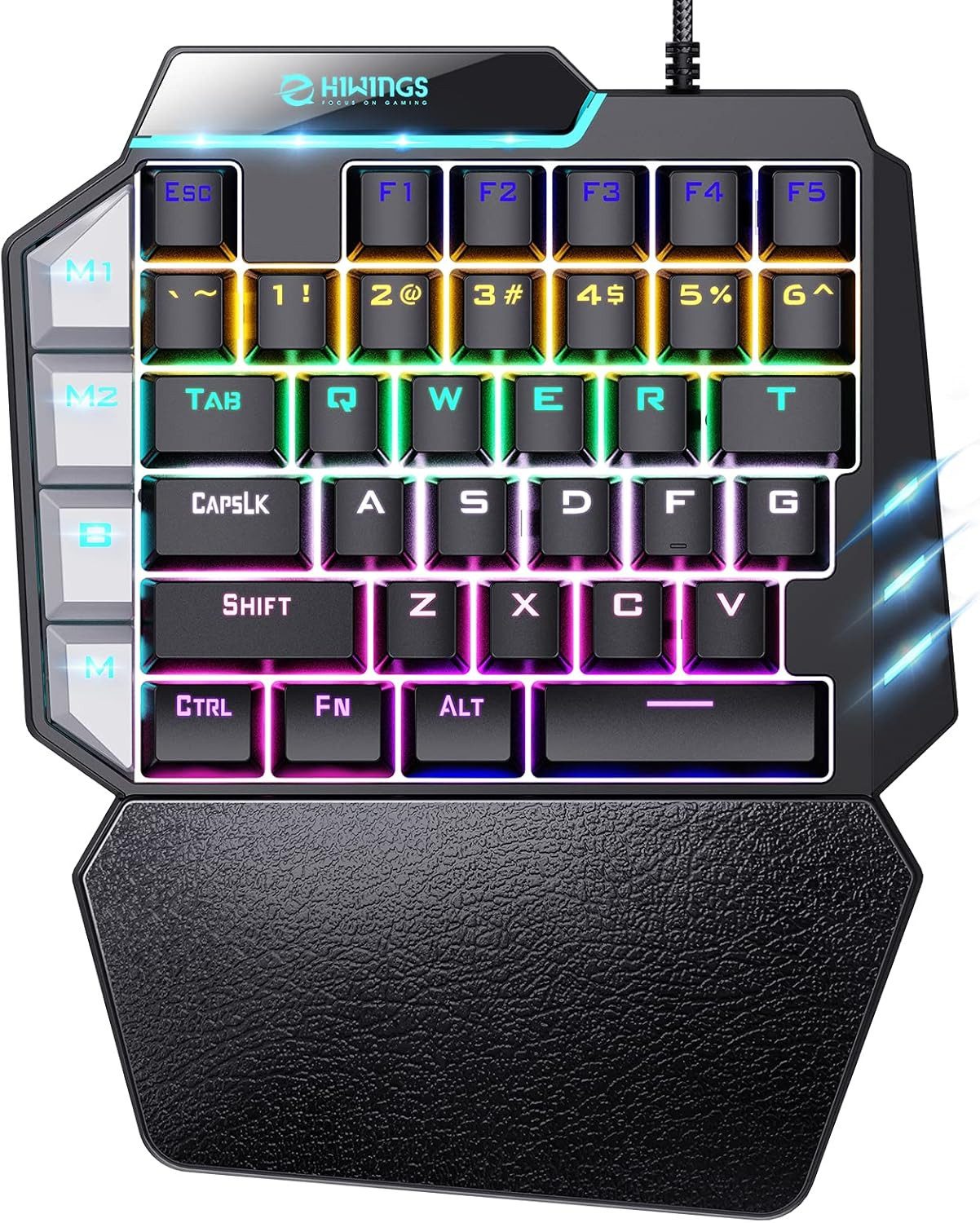 Hiwings Einhand-Gaming-Tastatur mechanische mit RGB Rainbow Beleuchtung Gaming-Tastatur