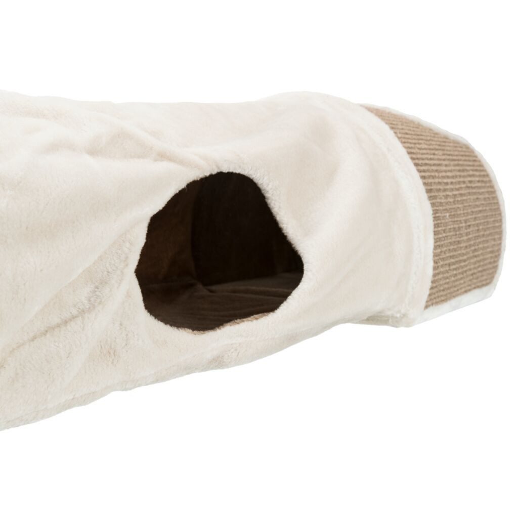 TRIXIE Tiertunnel Kratztunnel - lichtgrau/braun - 110 × 30 × 38 cm, Plüsch