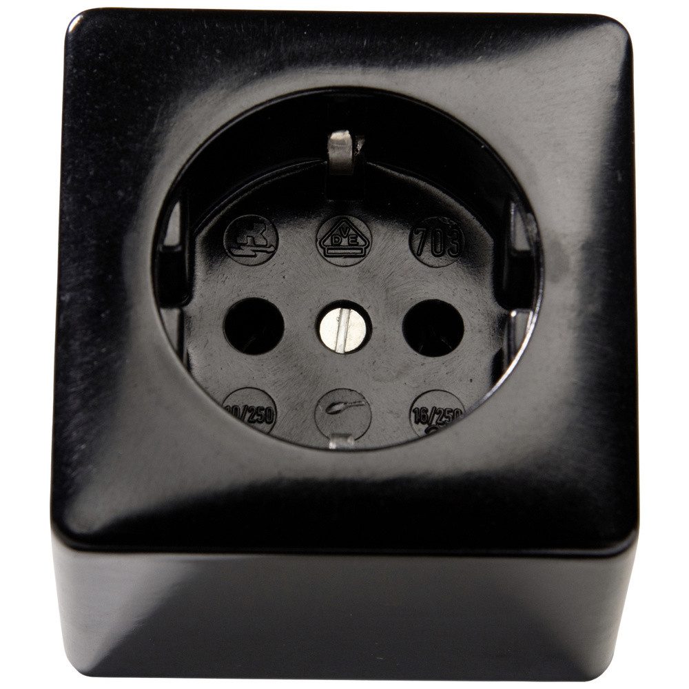 Martin Kaiser Steckdose Martin Kaiser 703/sw Aufputz-Steckdose 1er Set IP20 Schwarz