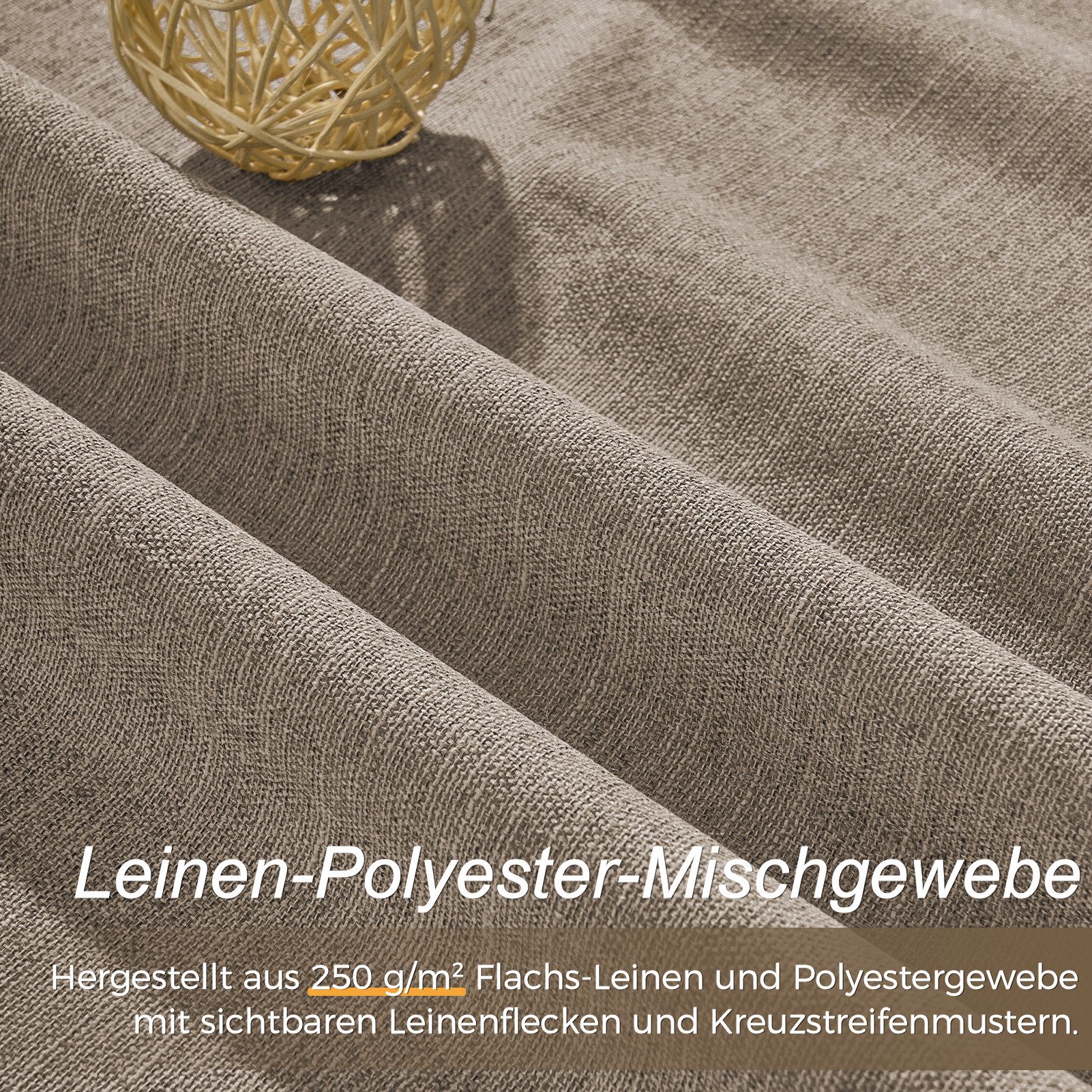 Topfinel Gardine mit ösen leinen verdunkelungsvorhang thermo 2er set wohnzi günstig online kaufen