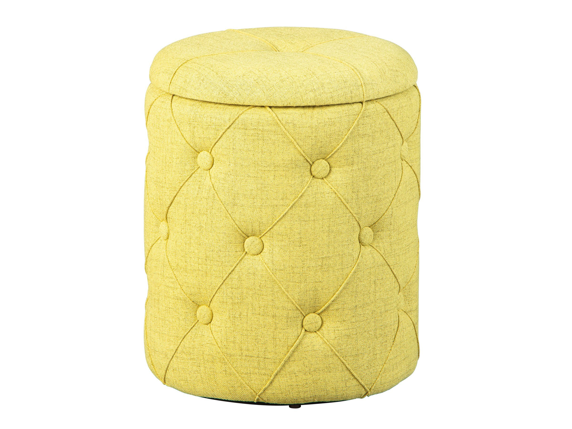 ebuy24 Pouf Ymas Fusshocker, Hocker mit Aufbewahrung gelbgrün