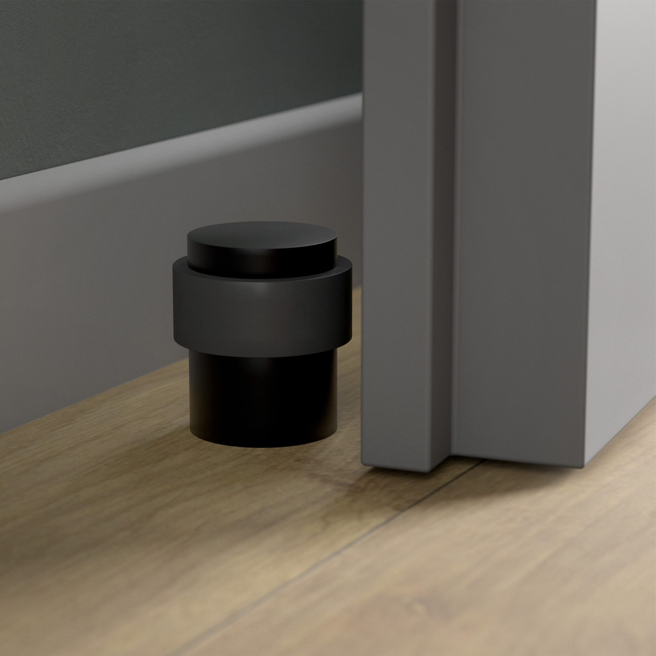 SO-TECH® Türstopper Thor Bodentürstopper Höhe 40 mm echt Edelstahl massiv (1 St), Durchmesser 30 / 36 mm, Edelstahl SS304 schwarz