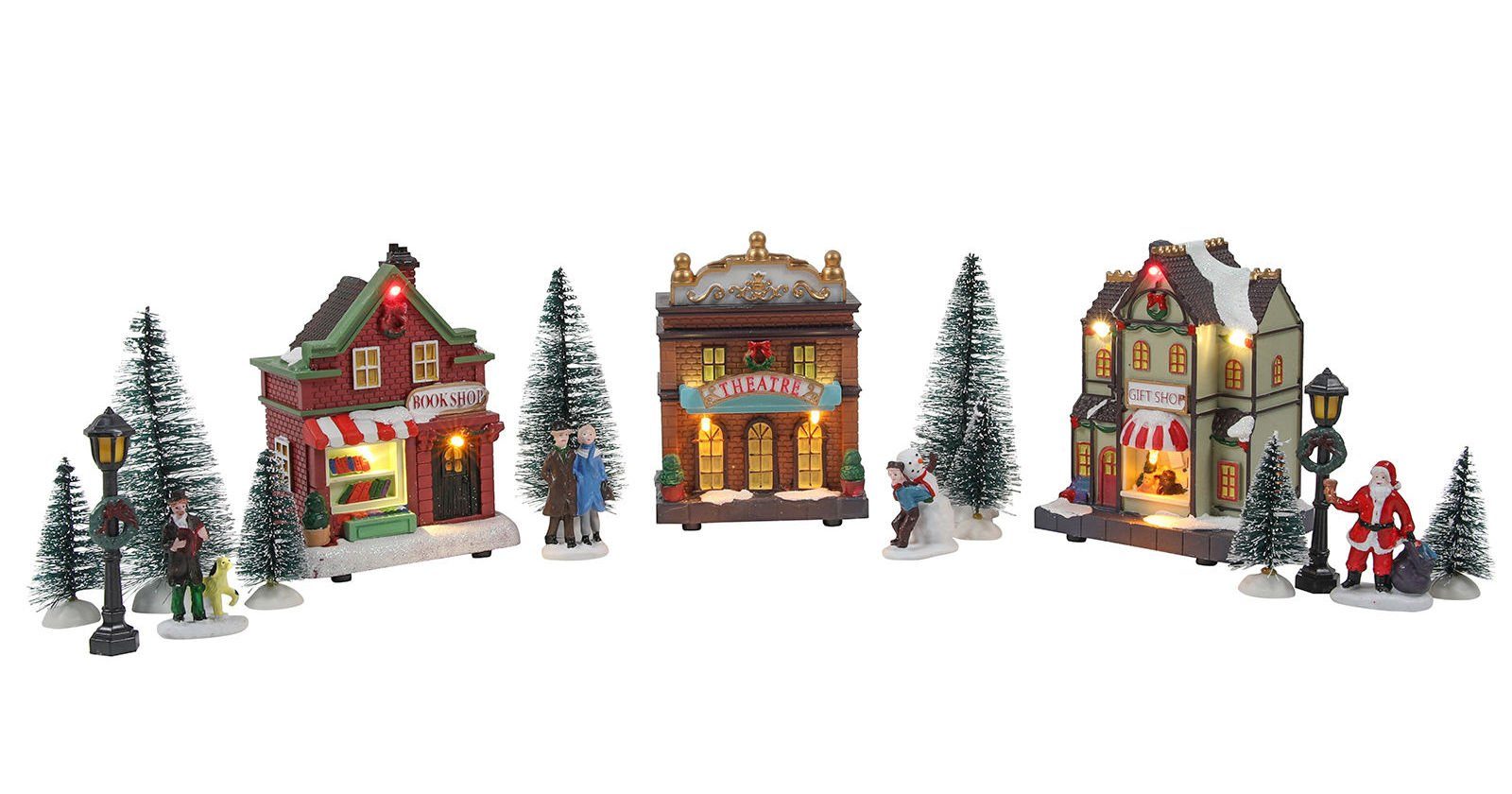 Spetebo Weihnachtsdorf LED Weihnachtsdorf - Set 17-teilig -, Weihnachtsszen günstig online kaufen