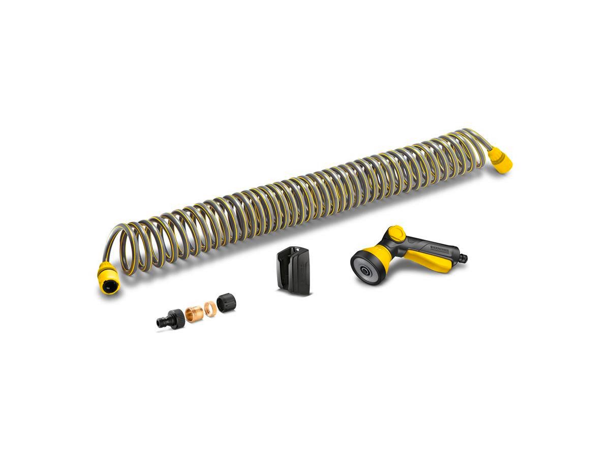KÄRCHER Spiralschlauch 10m Set, Messinggewinde-Anschluss für Innenarmaturen