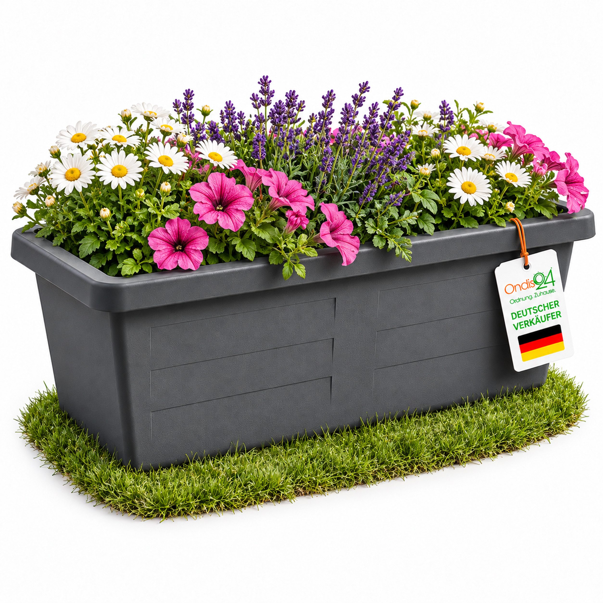 ONDIS24 Blumenkasten Blumenkasten Miami Anthrazit 7 L Pflanzkasten Kunststoff (1 St)
