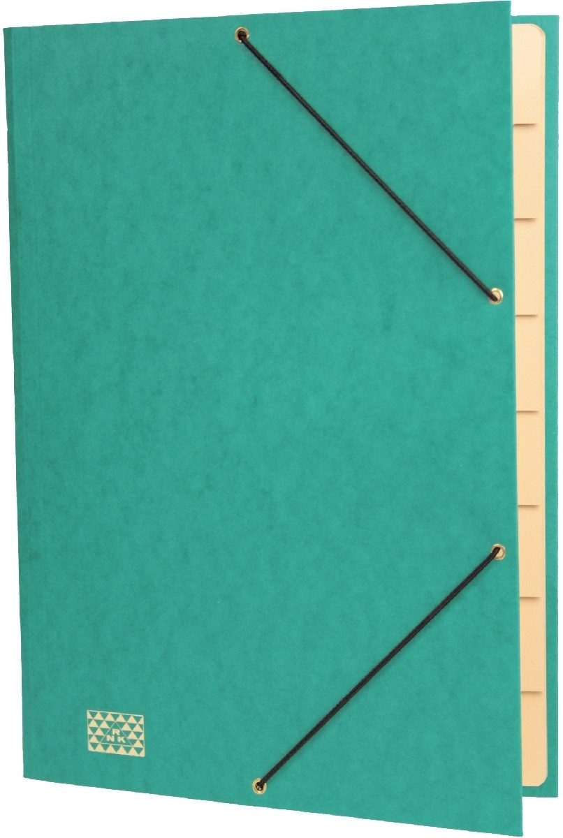 Organisationsmappe Ordnungsmappe A4 Glanzkarton 390 g/qm DIN 9 Fächer grün