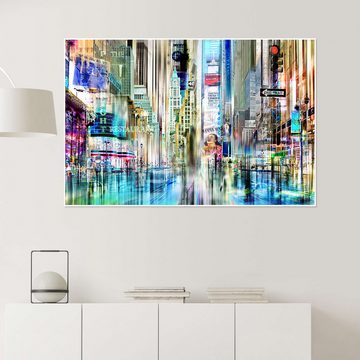Posterlounge Poster Städtecollagen, Times Square New York (Collage), Wohnzimmer Malerei