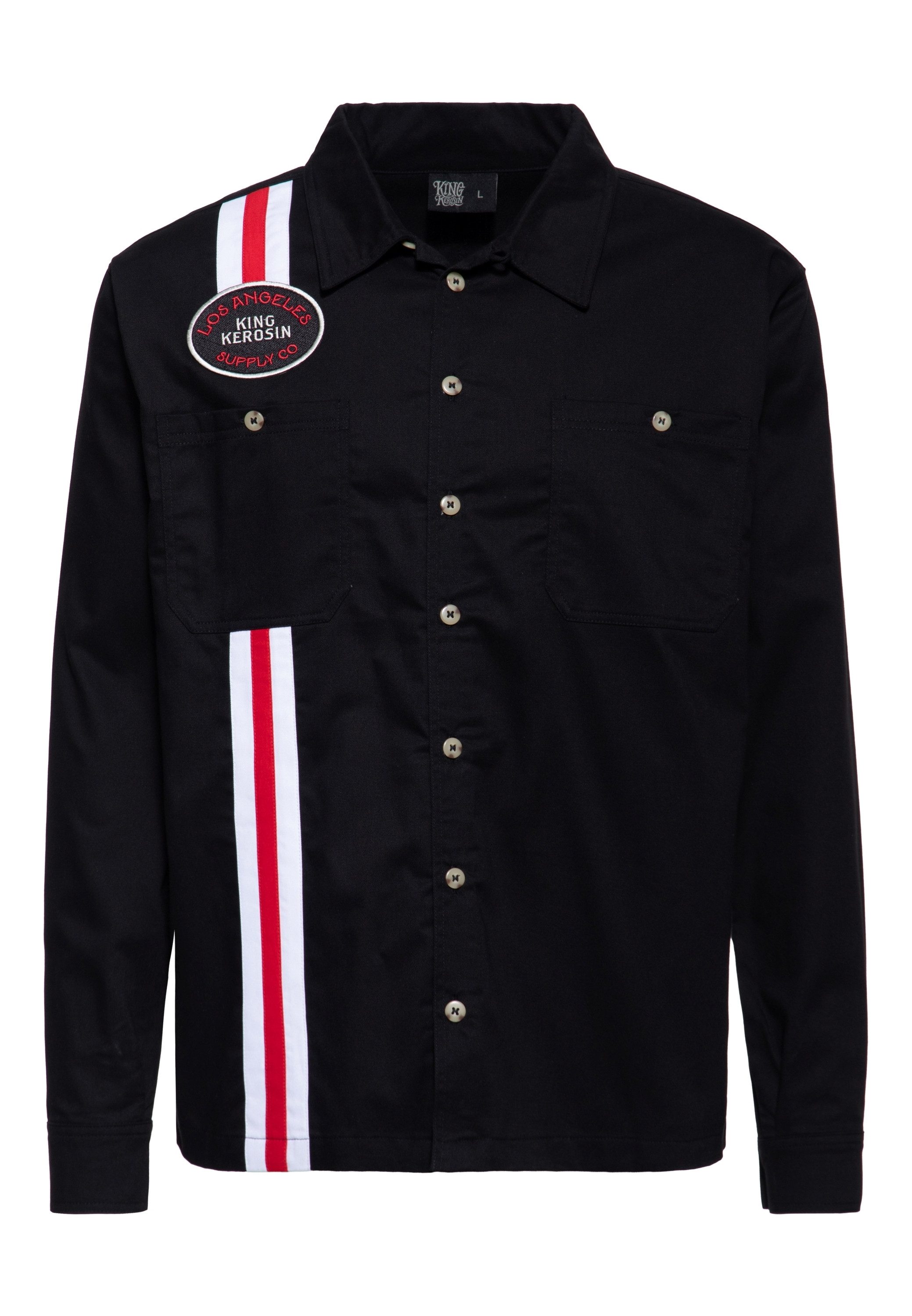 KingKerosin Langarmhemd Los Angeles Supply Co. mit Racing-Streifen günstig online kaufen