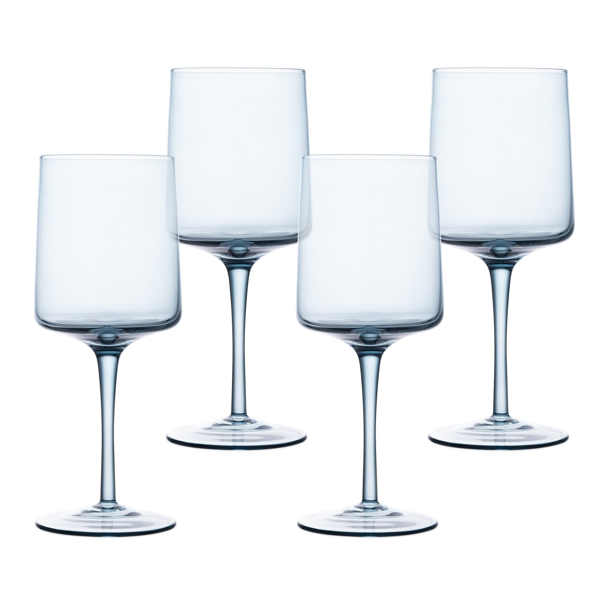 Navaris Weinglas, Glas, Blau getönte Stilvolle Wein Servieren 4er-Set von - Cocktails - Weingläser zum Desserts Design-Glaswaren Stiel mit Farbige Weingläser